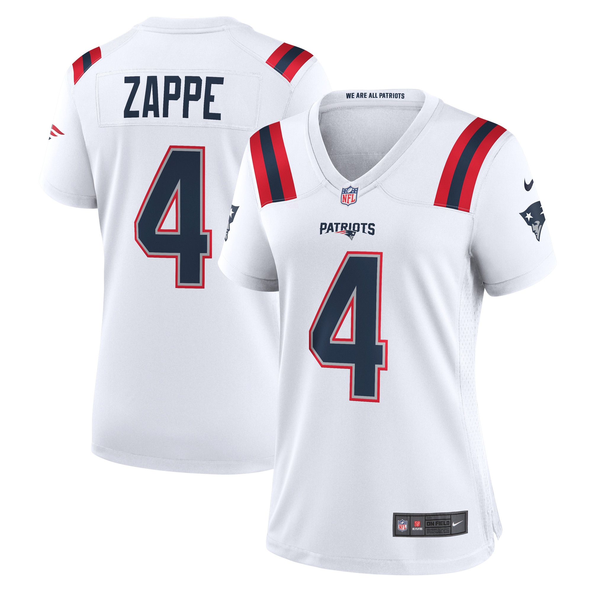 Bailey Zappe New England Patriots Nike Women's Game Player Jersey - White - vstockx