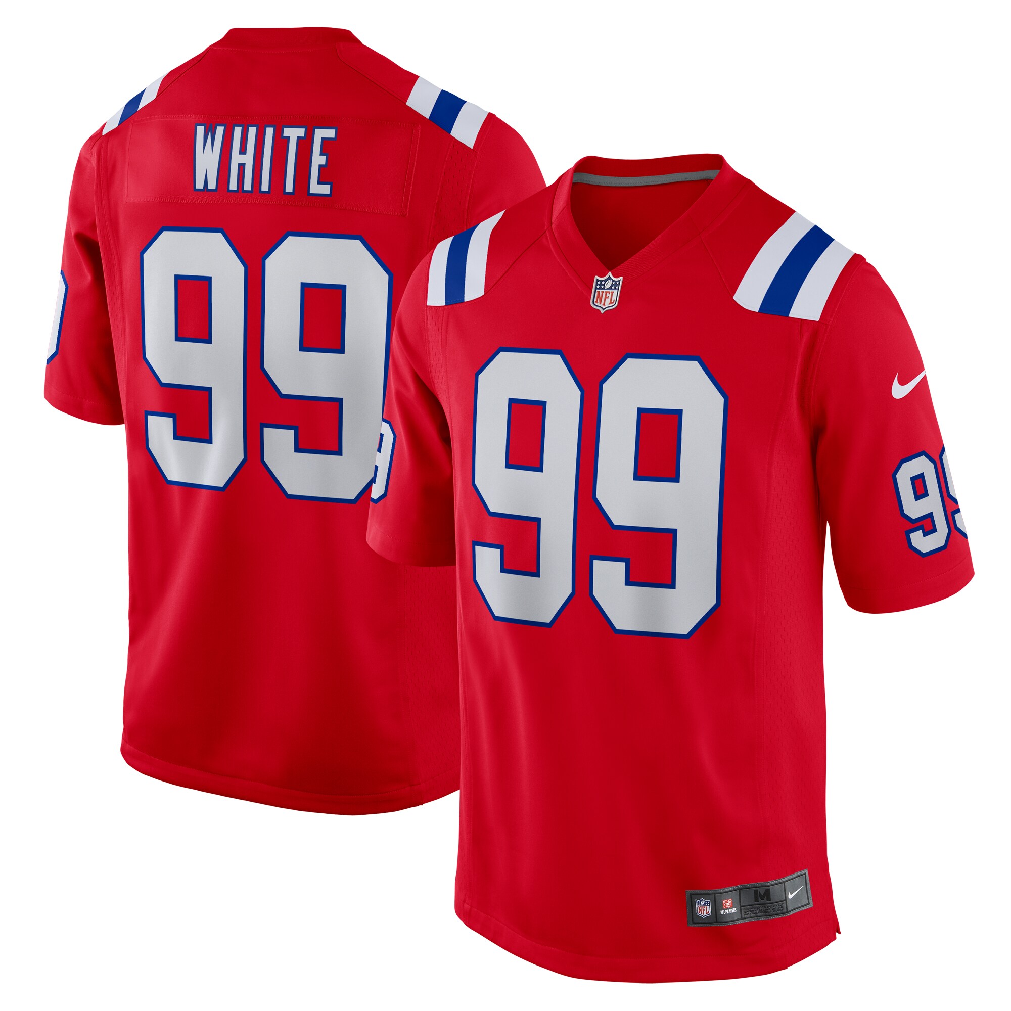 Keion White New England Patriots Nike Alternate Team Game Jersey - Red - vstockx