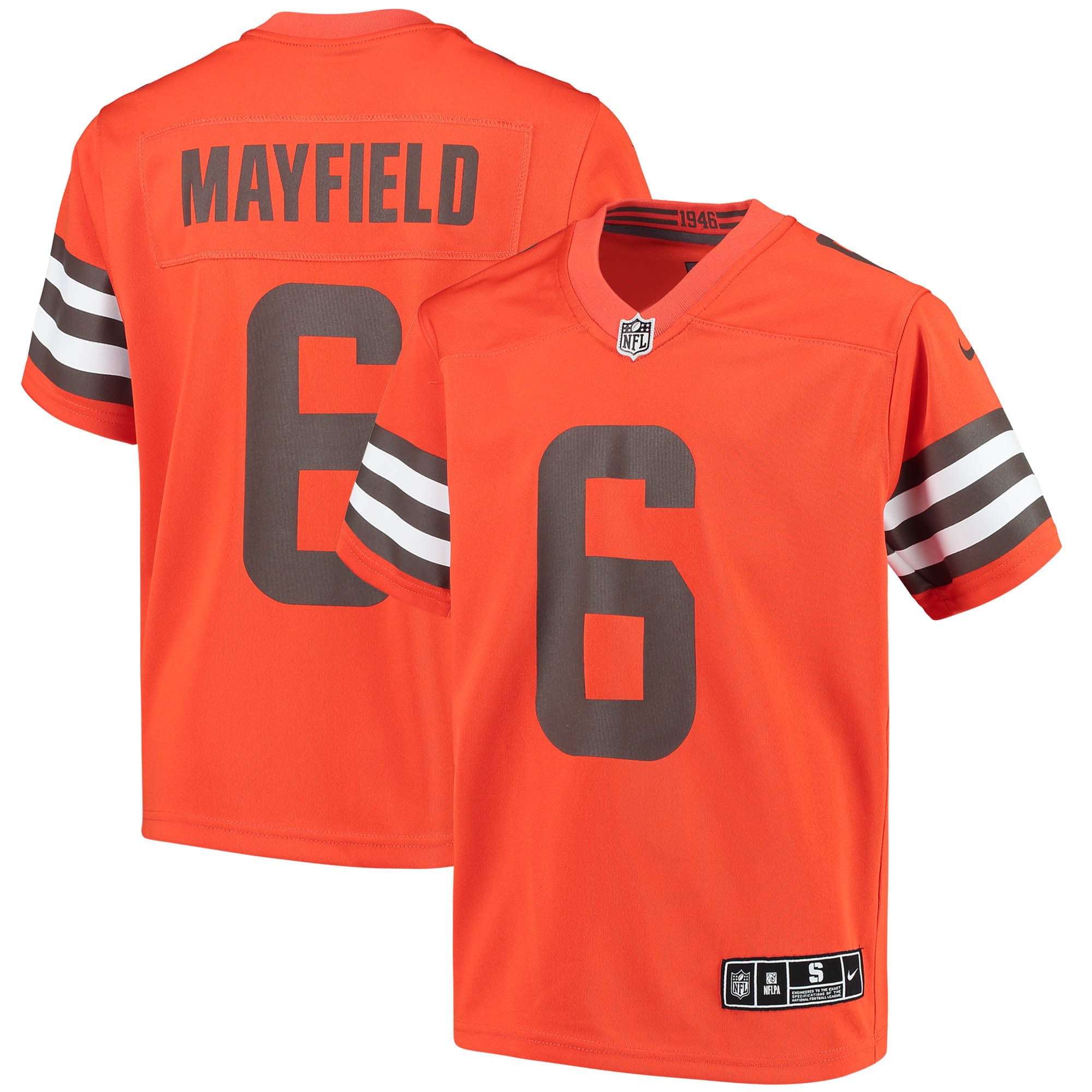 Youth Nike Baker Mayfield Orange Cleveland Browns Inverted Team Game Jersey - vstockx