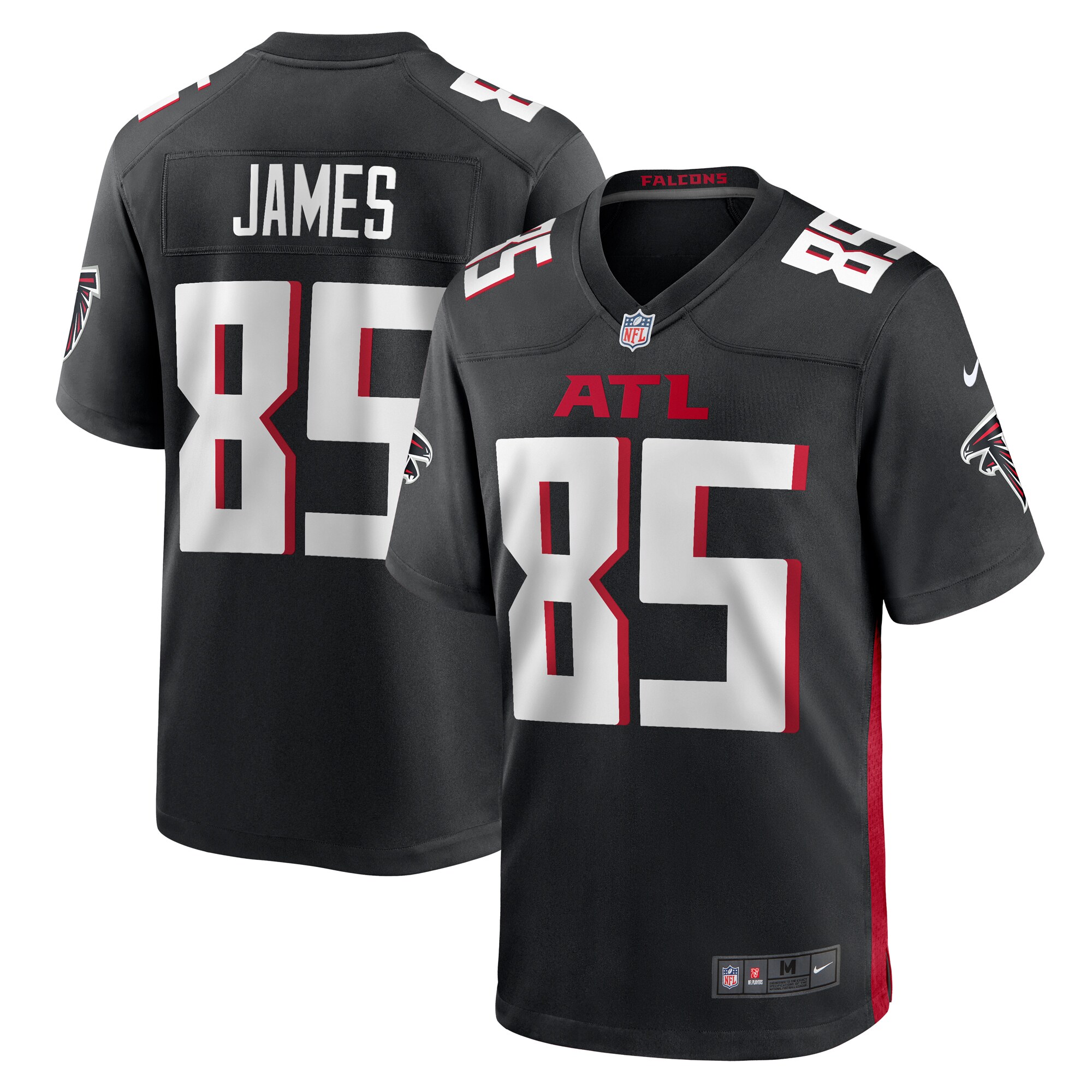 Tyshaun James Atlanta Falcons Nike Player Game Jersey - Black - vstockx