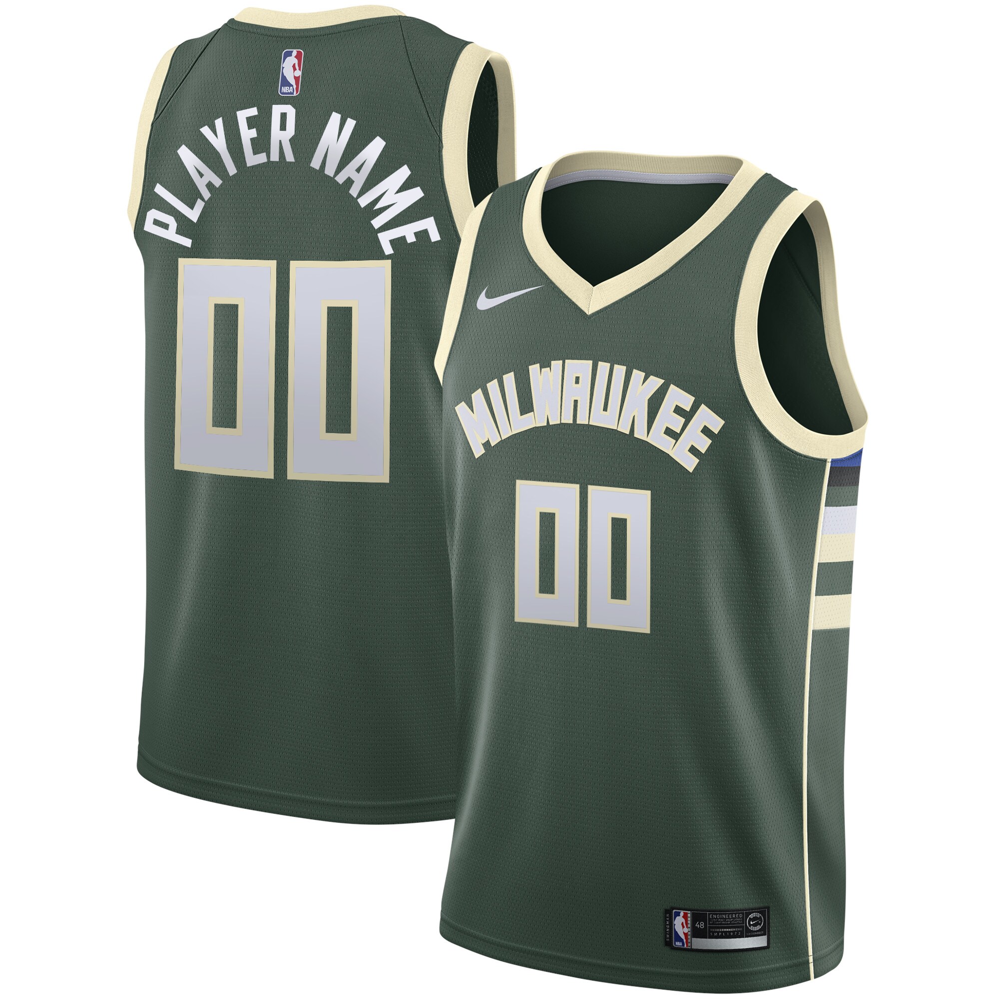 Milwaukee Bucks Nike Swingman Custom Jersey Green - Icon Edition - vstockx