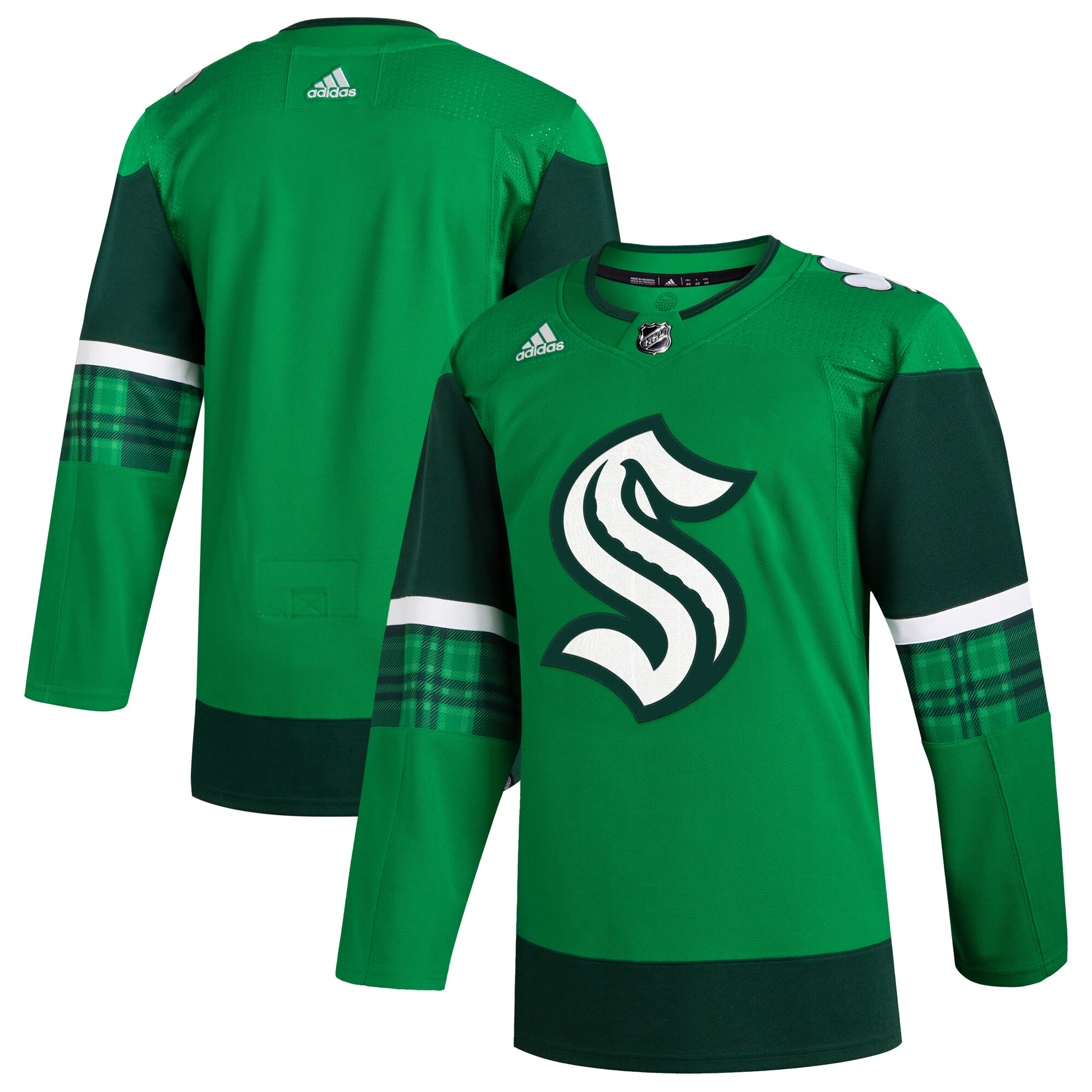 Seattle Kraken adidas 2023 St. Patrick's Day Primegreen Authentic Jersey - Kelly Green - vstockx