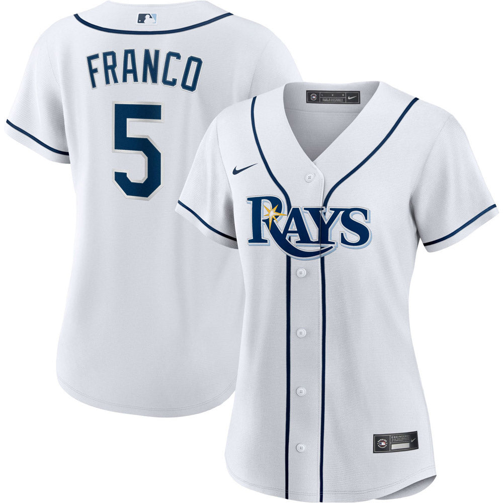 Women's Tampa Bay Rays Wander Franco Cool Base Replica Home Jersey - White - vstockx