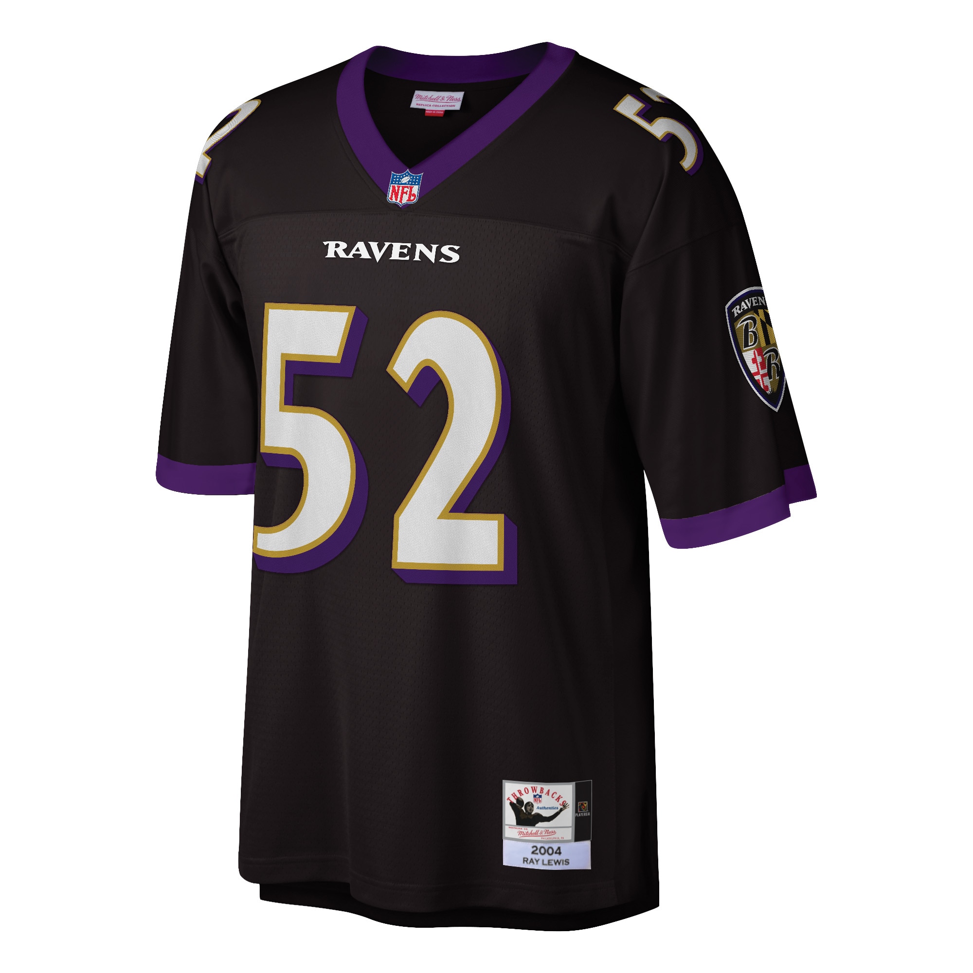 Ray Lewis Baltimore Ravens Mitchell & Ness 2004 Authentic Throwback Retired Player Jersey - Black - vstockx