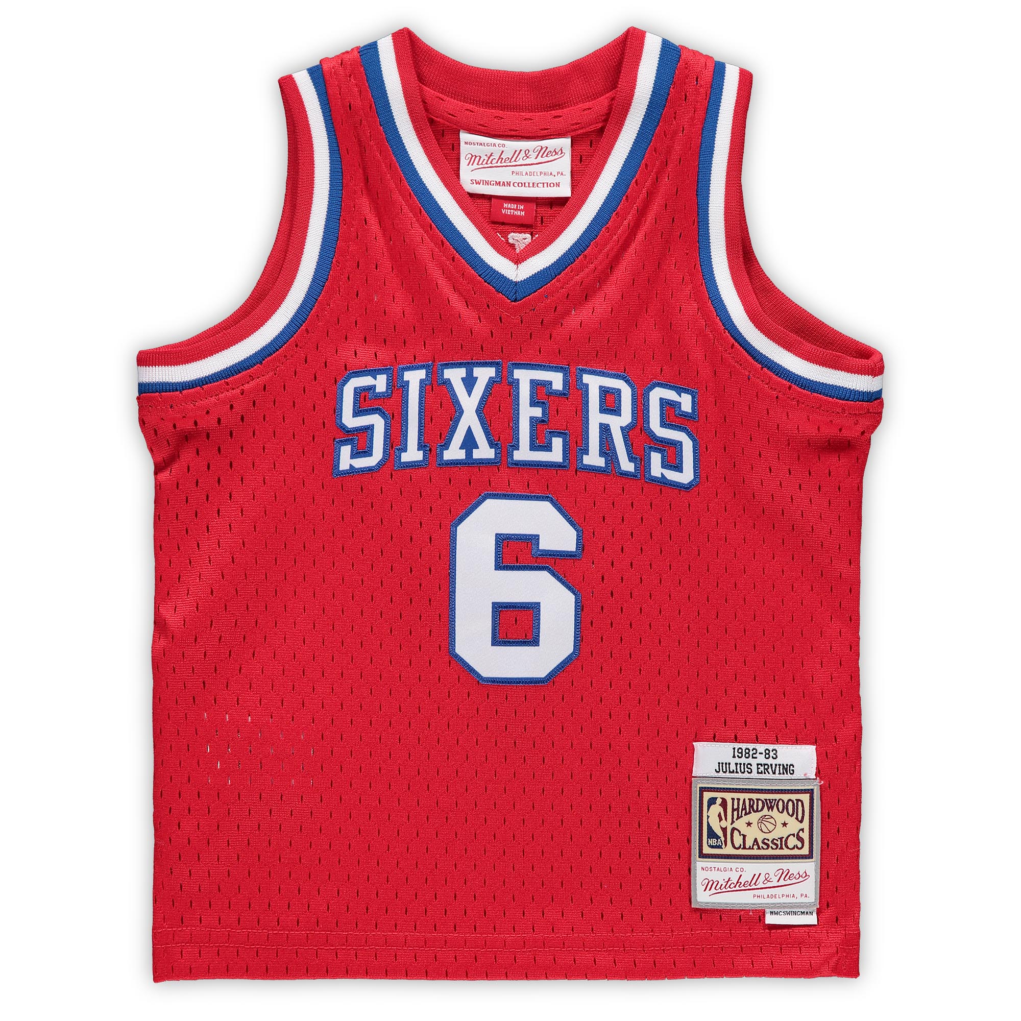 Julius Erving Philadelphia 76ers Mitchell & Ness Infant 1982/83 Hardwood Classics Retired Player Jersey - Red - vstockx