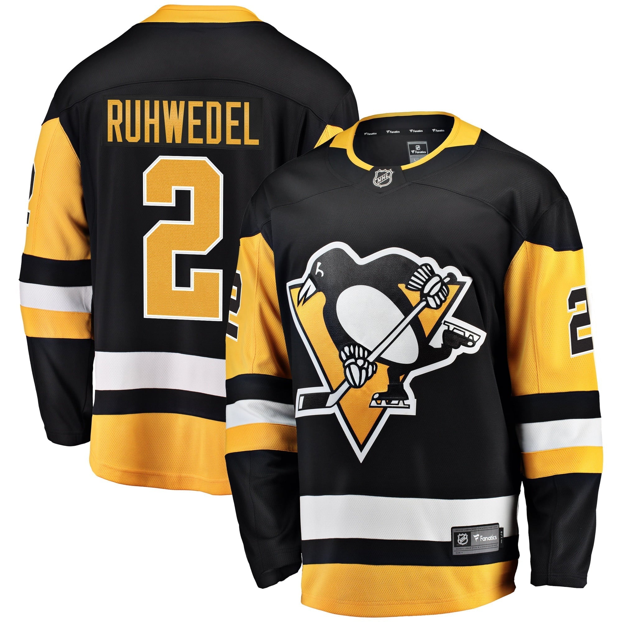 Men's Fanatics Branded Chad Ruhwedel Black Pittsburgh Penguins Home Breakaway Player Jersey - vstockx