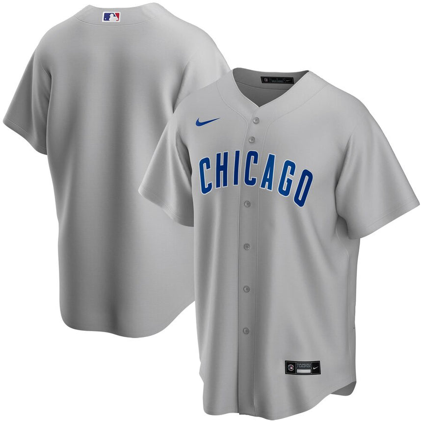 Men's Chicago Cubs Gray Road Replica Team Jersey - vstockx