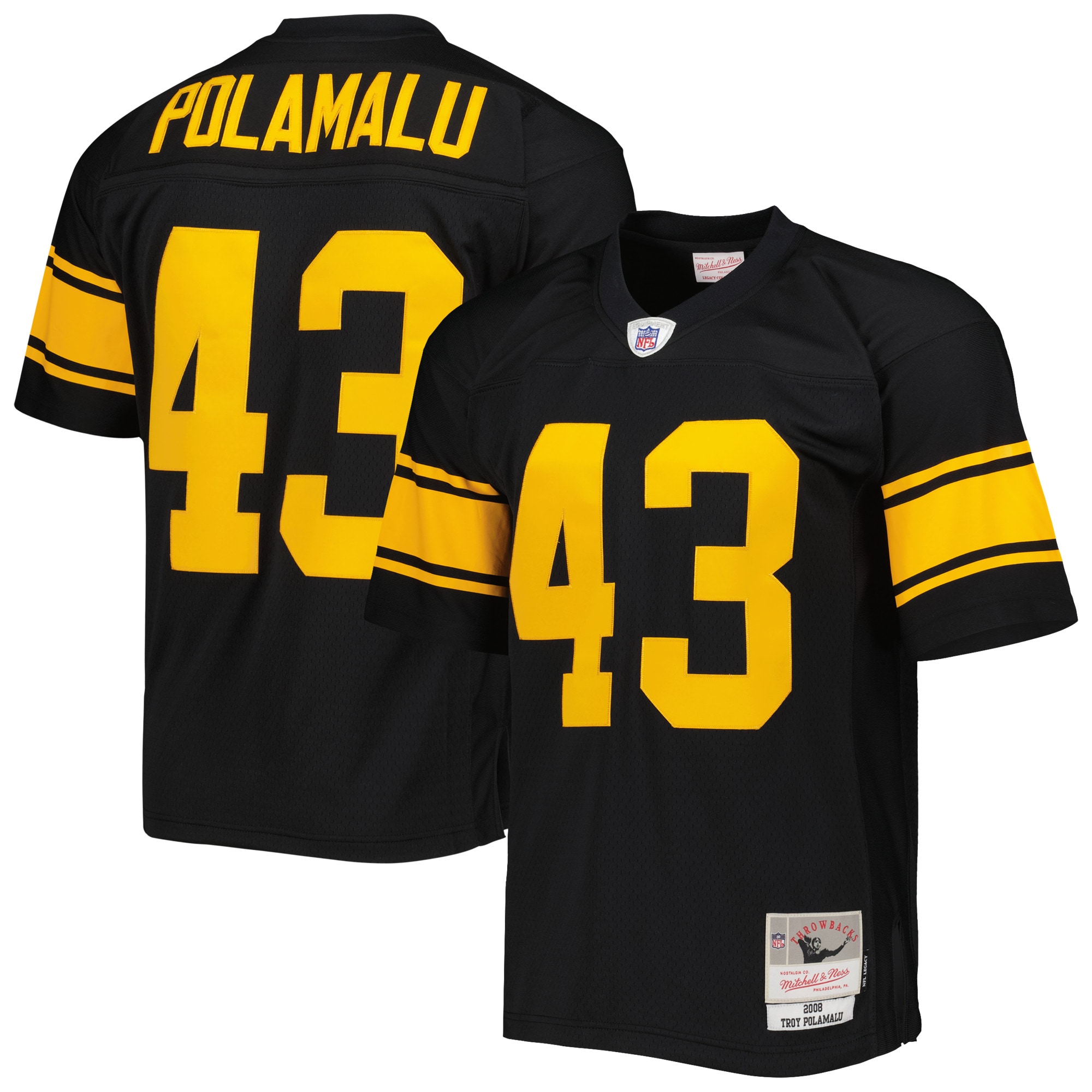 Troy Polamalu Pittsburgh Steelers Mitchell & Ness Legacy Replica Jersey - Black - vstockx
