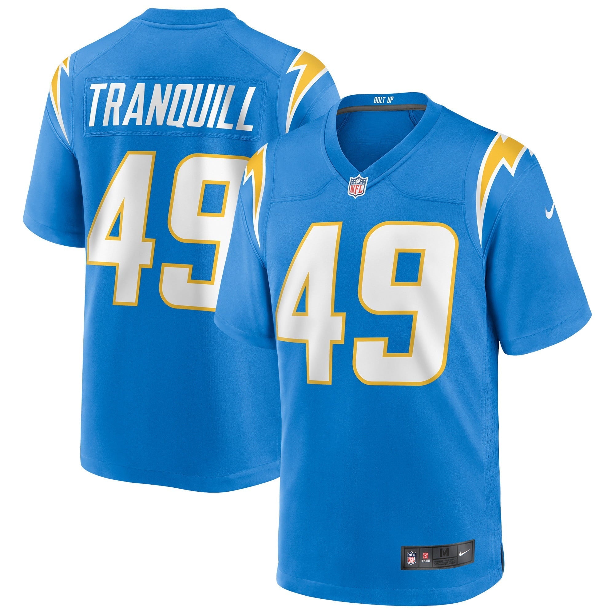 Men's Nike Drue Tranquill Powder Blue Los Angeles Chargers Game Jersey - vstockx