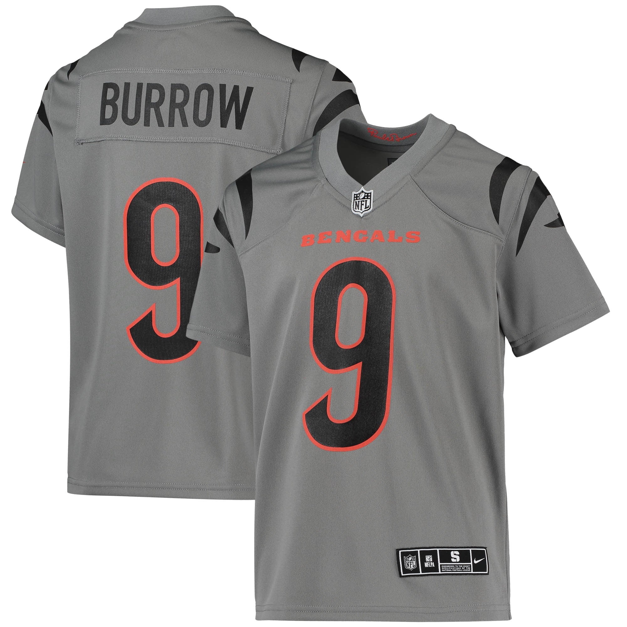 Youth Nike Joe Burrow Gray Cincinnati Bengals Inverted Team Game Jersey - vstockx