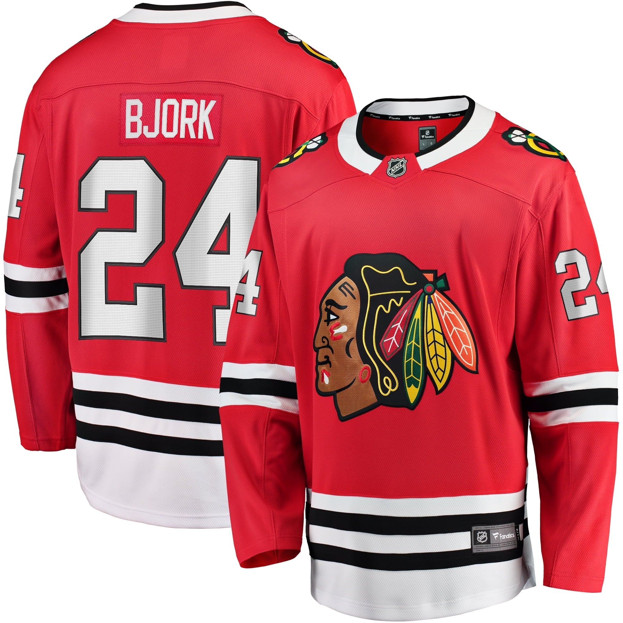 Men's Fanatics Branded Anders Bjork Red Chicago Blackhawks Home Breakaway Jersey - vstockx