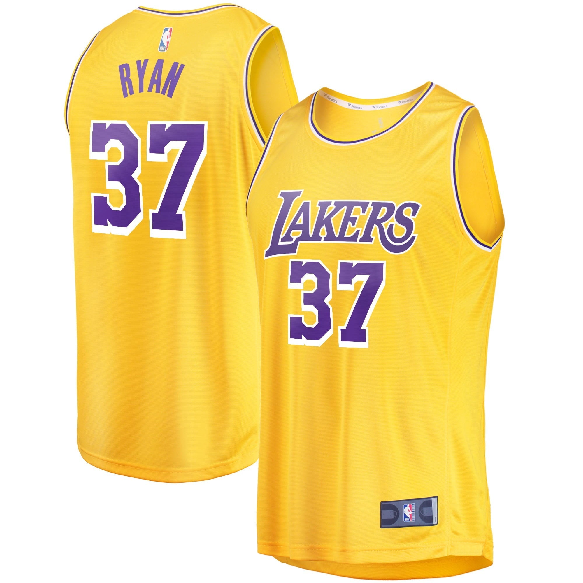 Men's Fanatics Branded Matt Ryan Gold Los Angeles Lakers Fast Break Replica Jersey - Icon Edition - vstockx