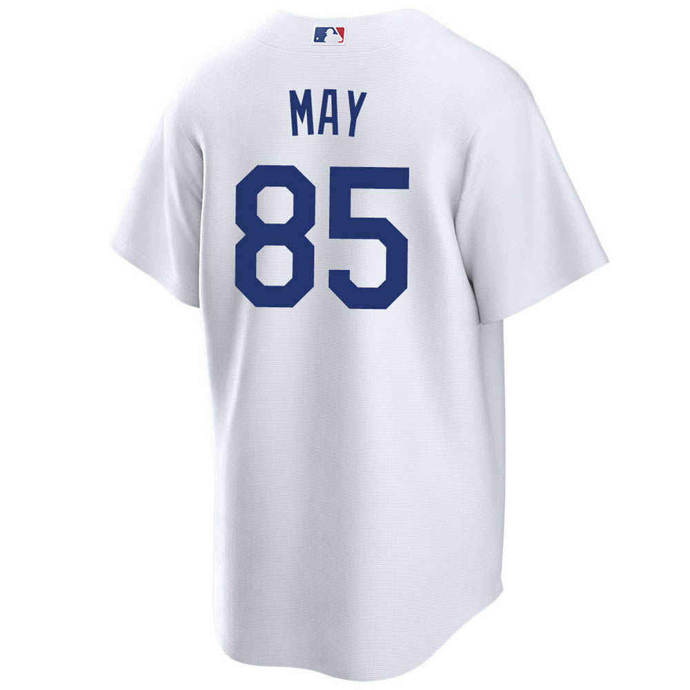 Youth Los Angeles Dodgers Dustin May Cool Base Replica Home Jersey - White - vstockx