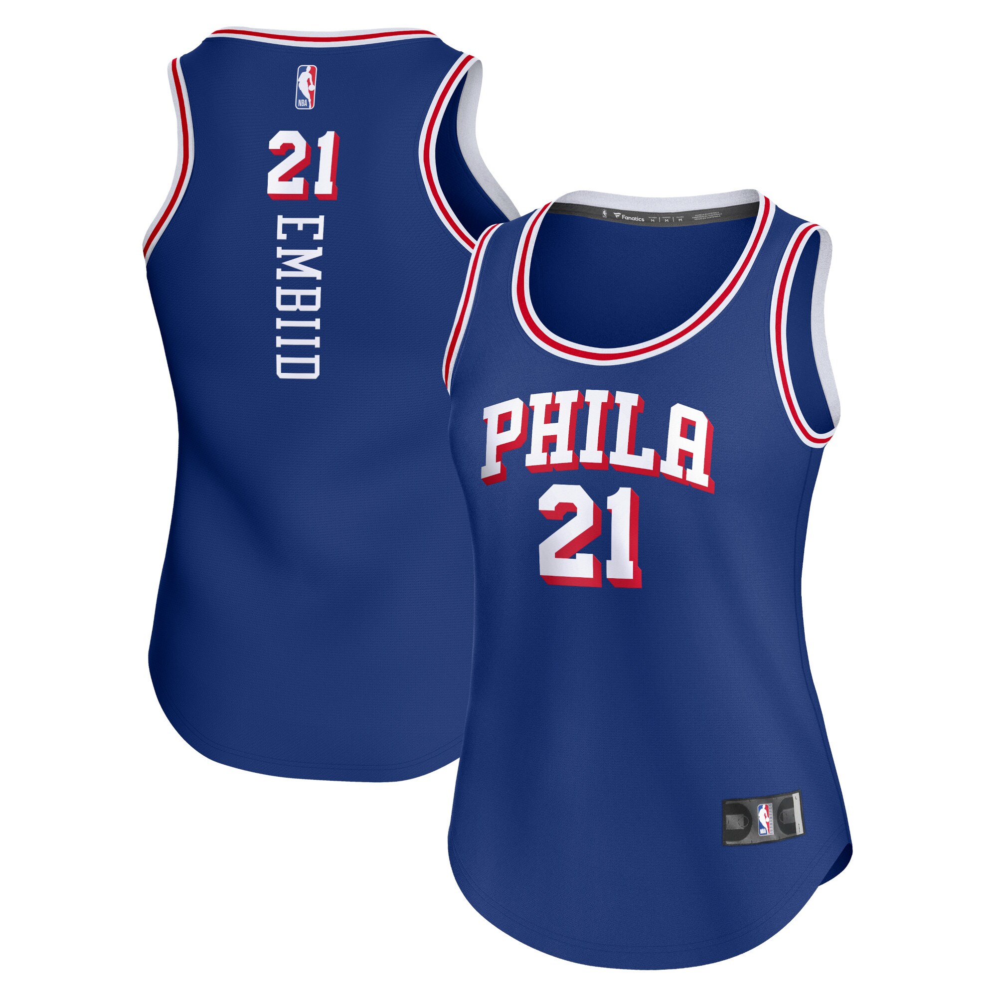 Joel Embiid Philadelphia 76ers Fanatics Branded Women's Fast Break Player Jersey - Icon Edition - Royal - vstockx