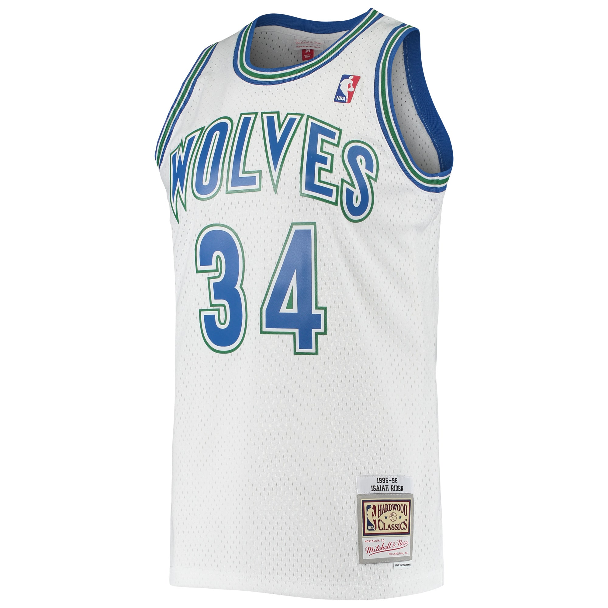Isaiah Rider Minnesota Timberwolves Mitchell & Ness Hardwood Classics Swingman Jersey - White - vstockx