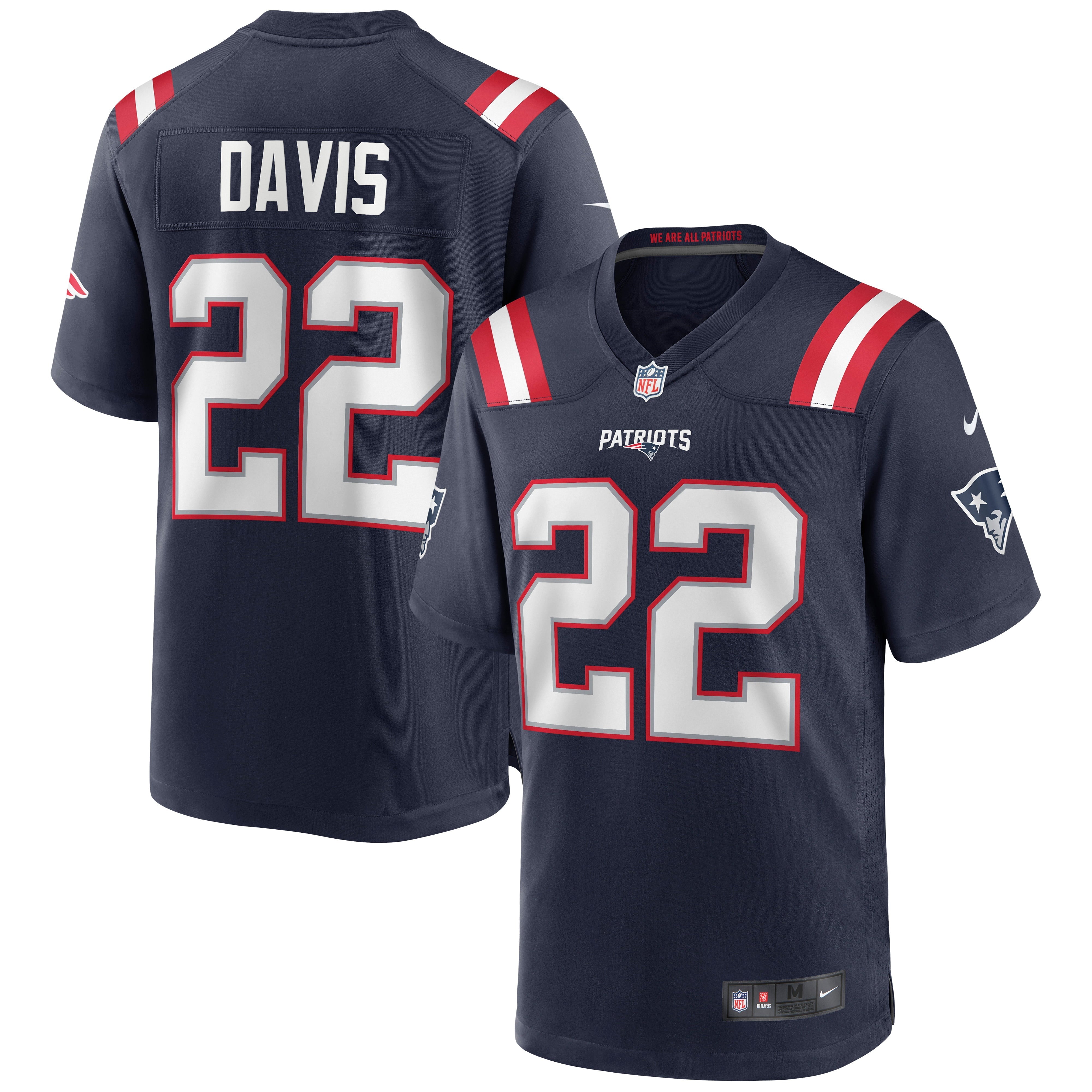 Men's Nike Cody Davis Navy New England Patriots Game Jersey - vstockx