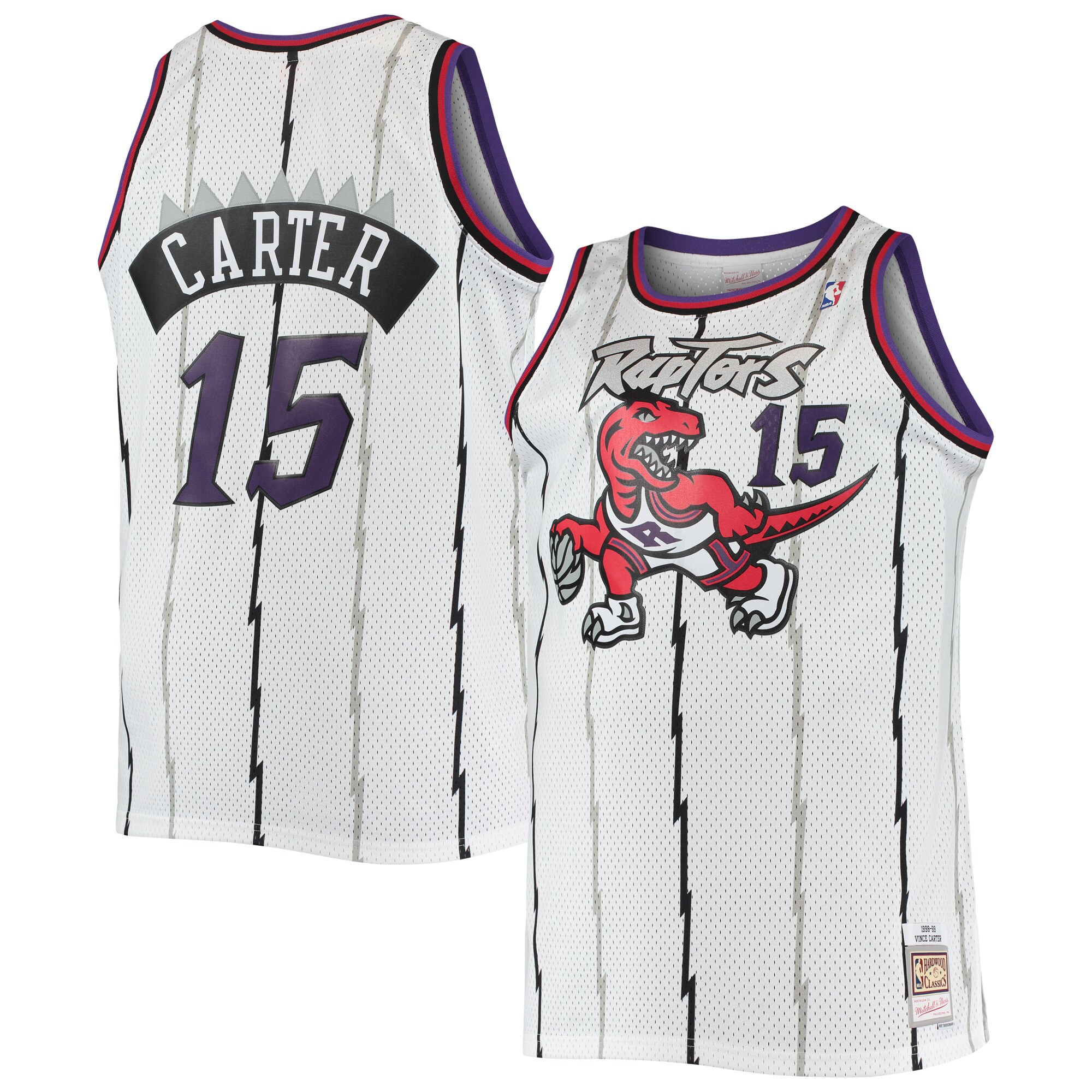Vince Carter Toronto Raptors Mitchell & Ness Big & Tall Hardwood Classics Swingman Jersey - White - vstockx
