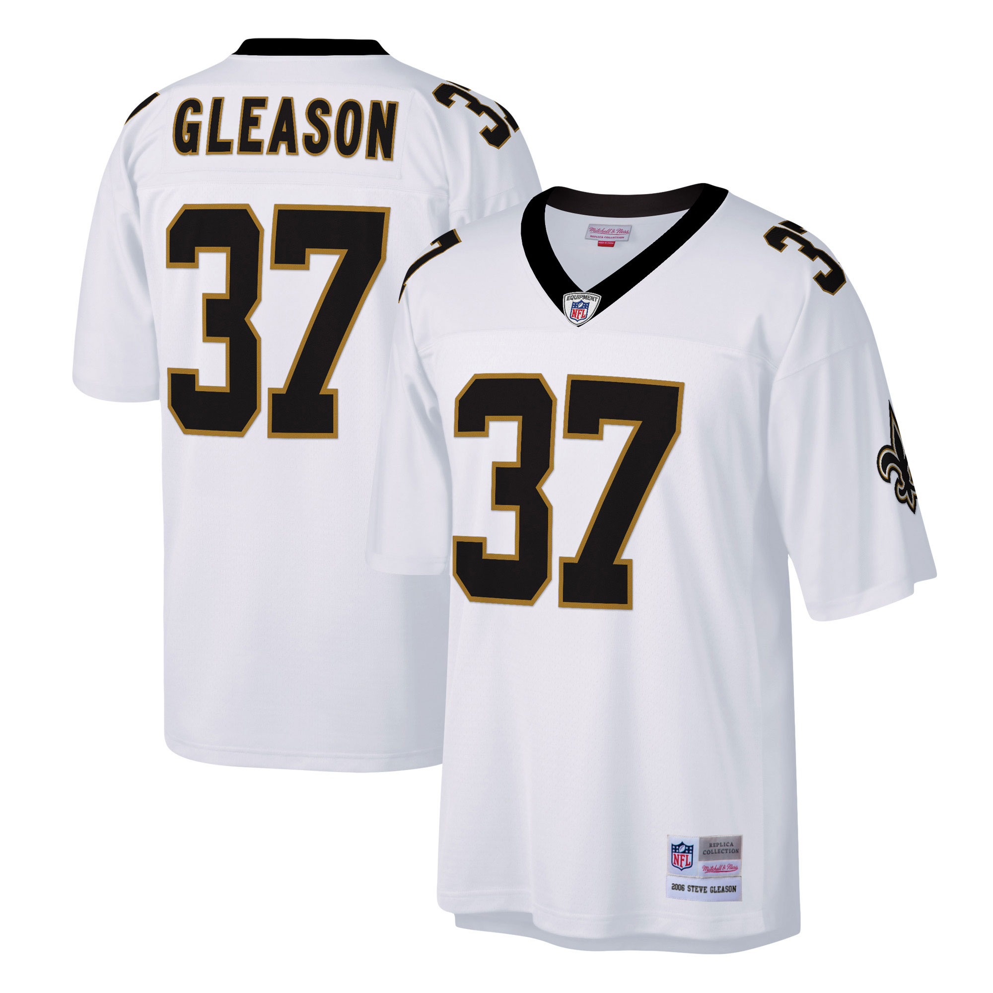 Steve Gleason New Orleans Saints Mitchell & Ness Big & Tall 2006 Retired Player Replica Jersey - White - vstockx