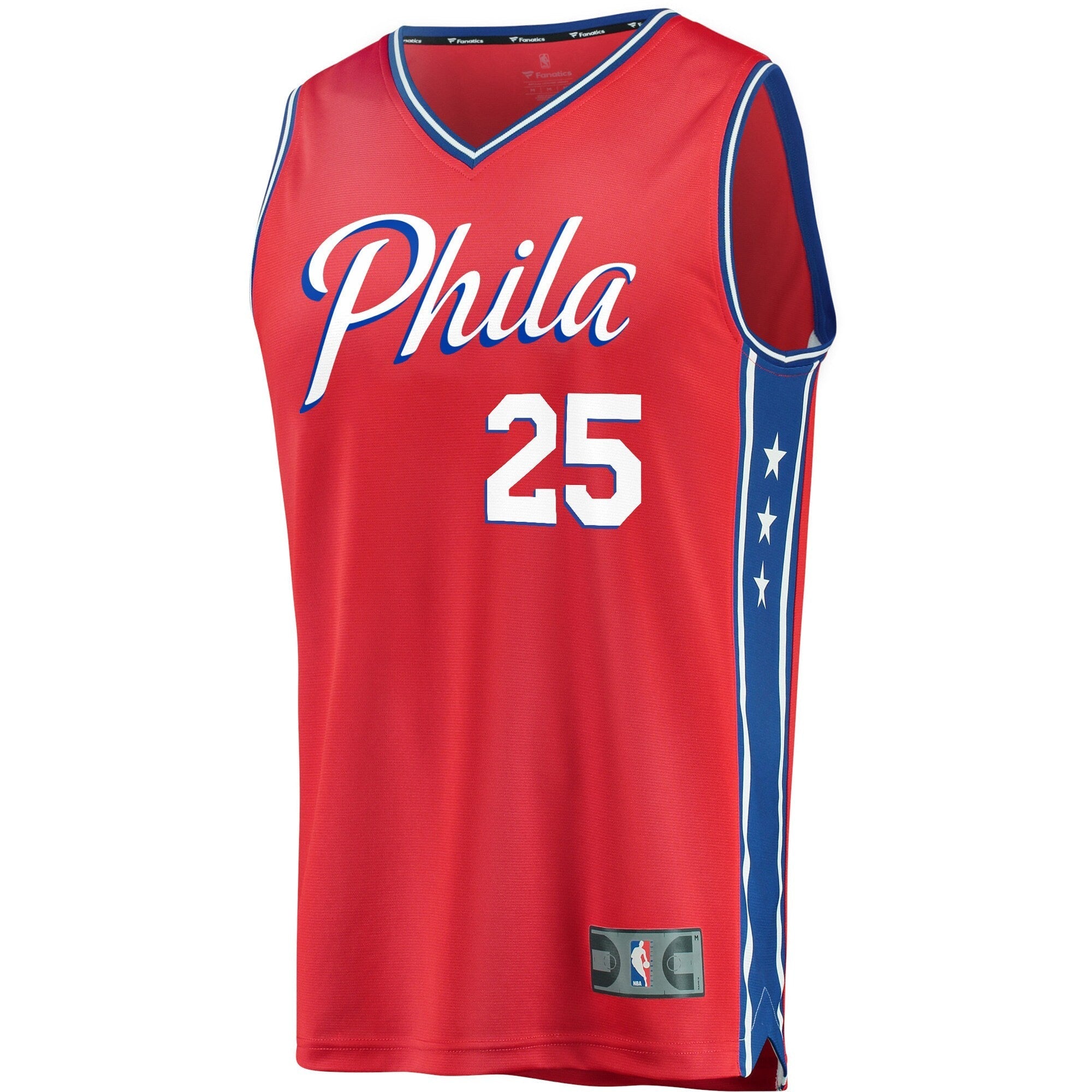 Youth Fanatics Branded Ben Simmons Red Philadelphia 76ers 2019/20 Fast Break Replica Player Team Jersey - Statement - vstockx