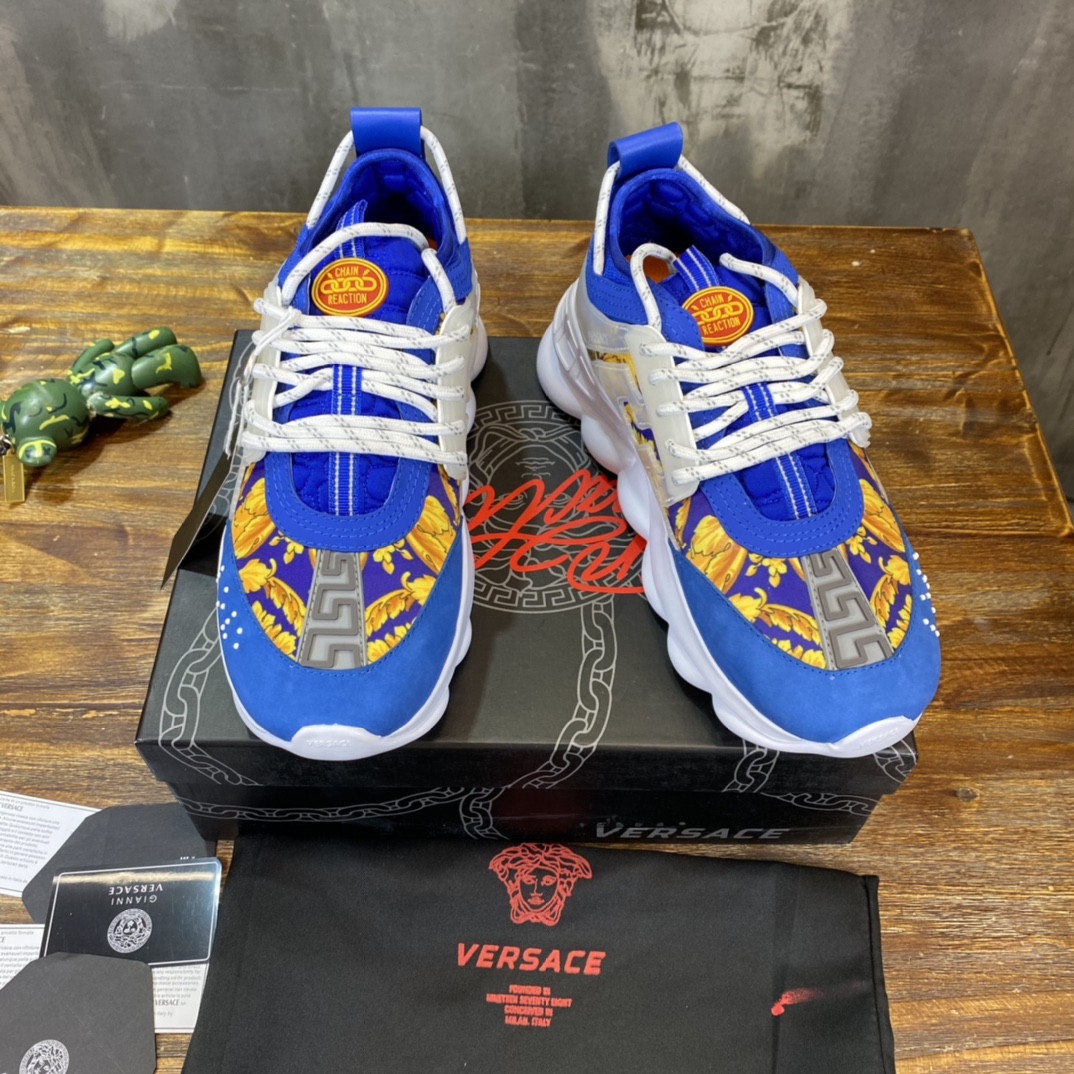 Versace Baroque Chain Reaction Bluette Gold - vstockx