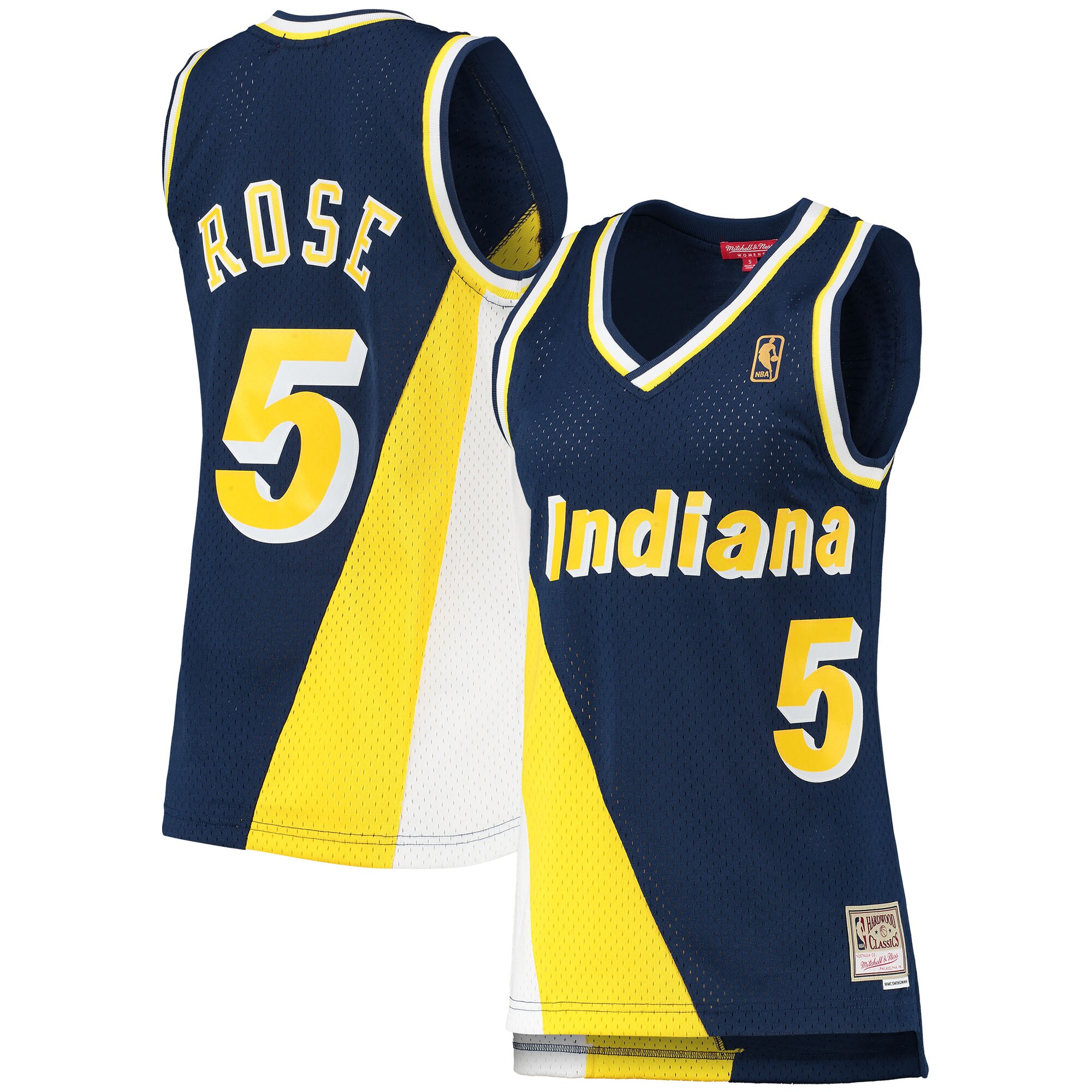 Jalen Rose Indiana Pacers Mitchell & Ness Women's 1996/97 Hardwood Classics Swingman Jersey - Navy - vstockx