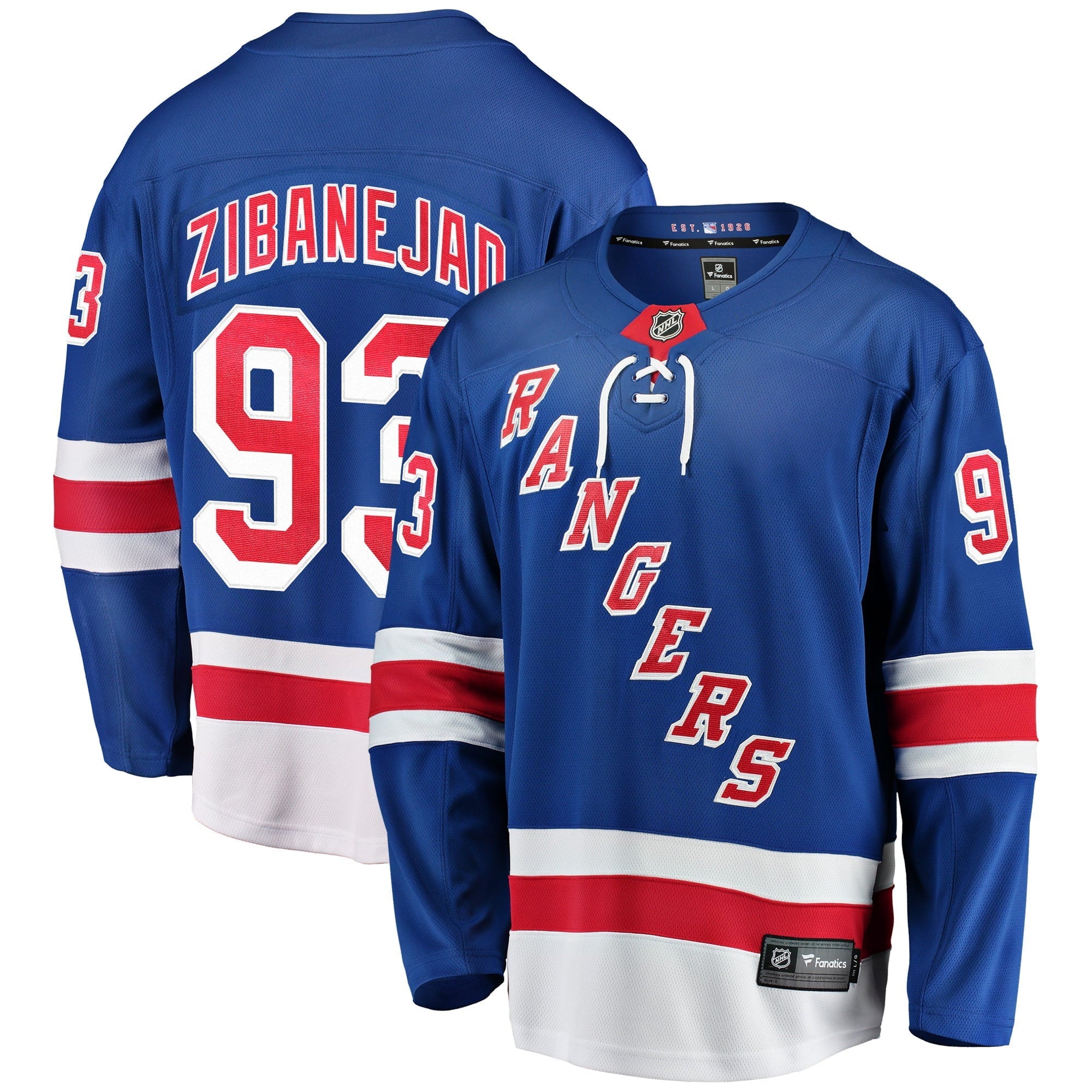 Men's Fanatics Branded Mika Zibanejad Blue New York Rangers Premier Breakaway Player Jersey - vstockx