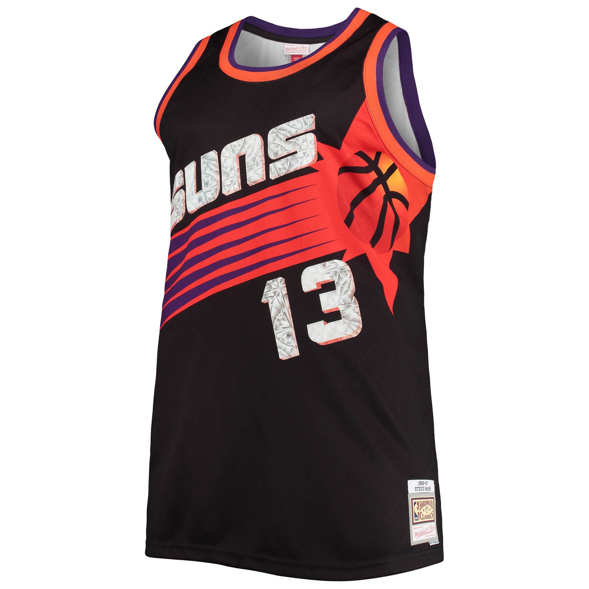 Steve Nash Phoenix Suns Mitchell & Ness Big & Tall 1996-97 NBA 75th Anniversary Diamond Swingman Jersey - Black - vstockx