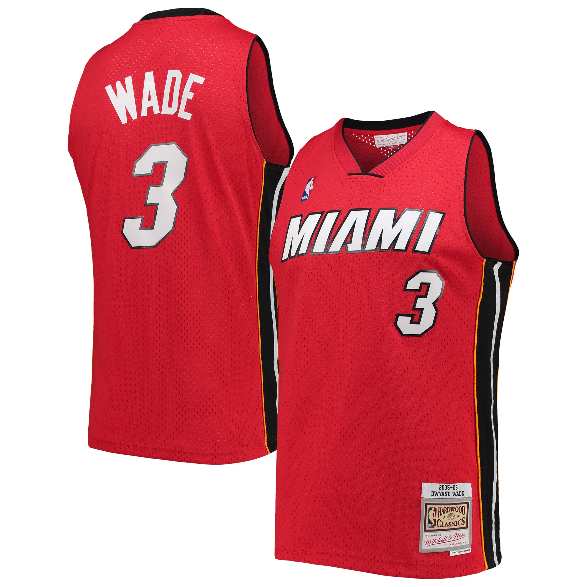 Dwyane Wade Miami Heat Mitchell & Ness Big & Tall Hardwood Classics 2005/06 Swingman Jersey - Red - vstockx