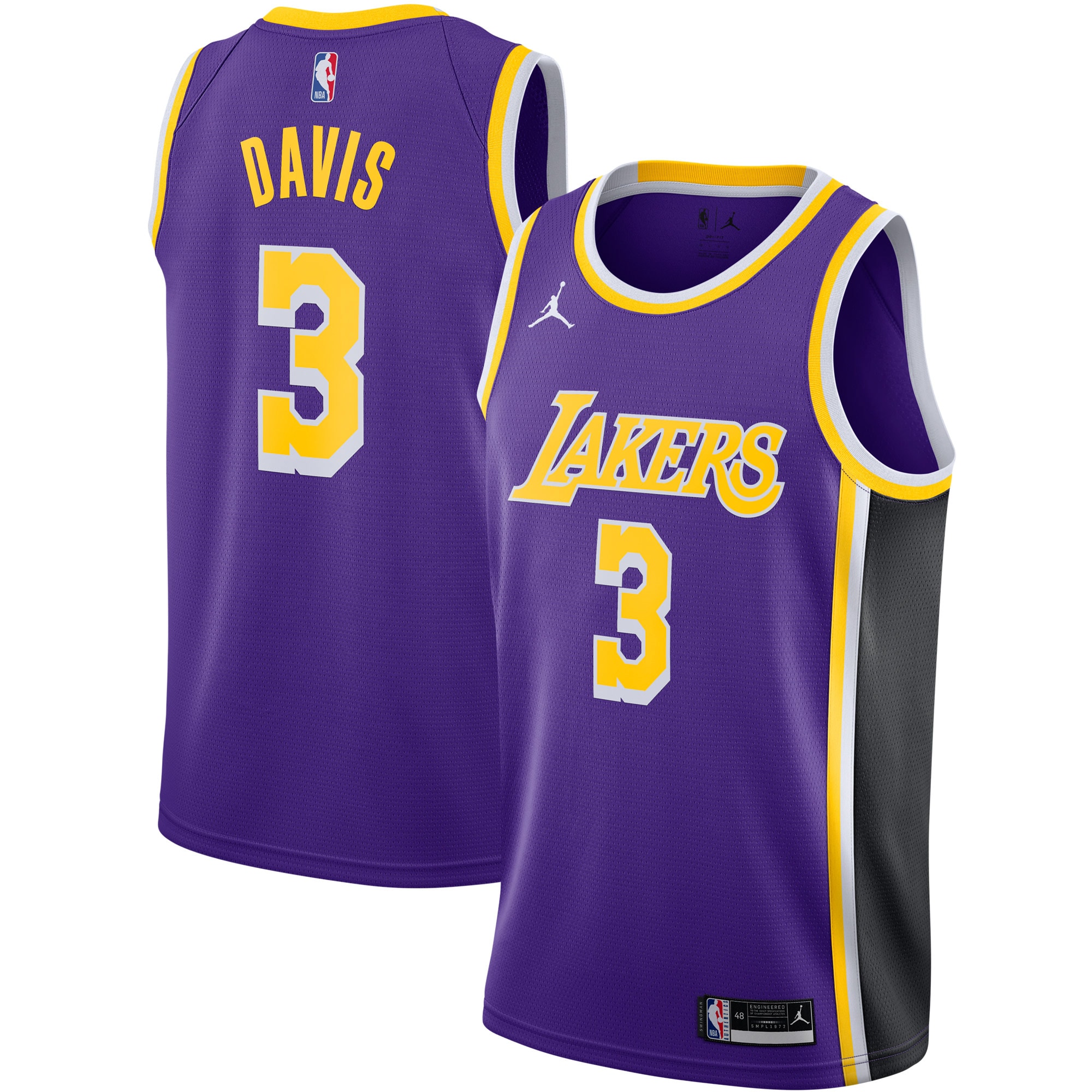 Anthony Davis Los Angeles Lakers Jordans Brand 2020/21 Swingman Jersey - Statement Edition - Purple - vstockx