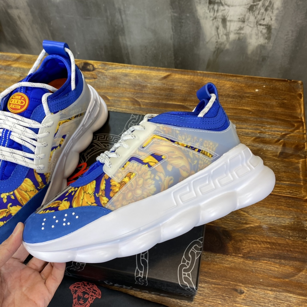 Versace Baroque Chain Reaction Bluette Gold - vstockx