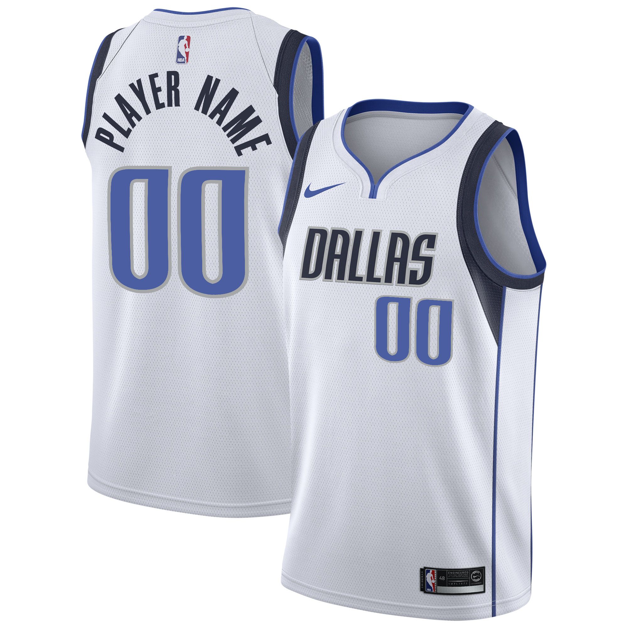 Dallas Mavericks Nike 2020/21 Swingman Custom Jersey - Association Edition - White - vstockx