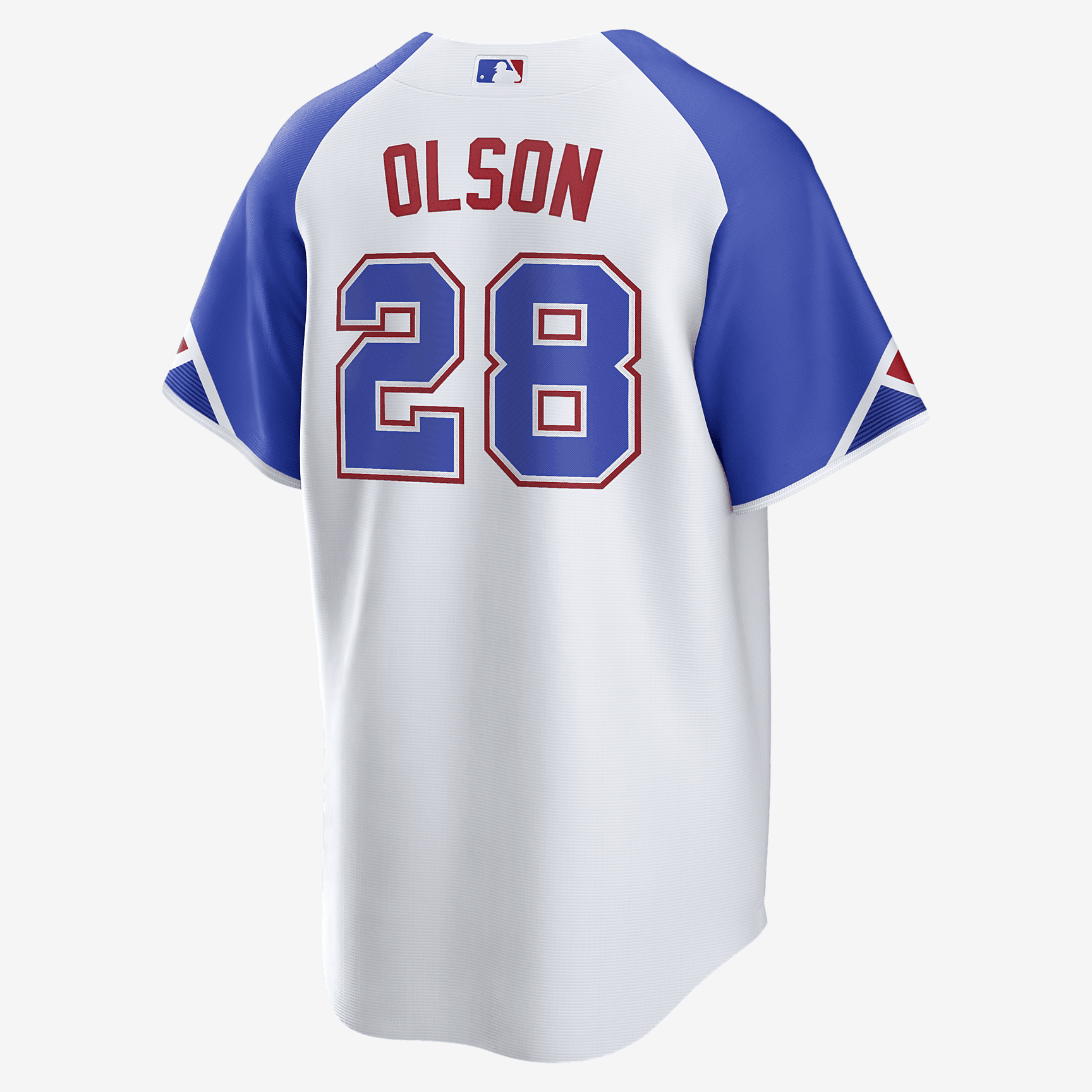 MLB Atlanta Braves City Connect (Matt Olson) Men's Replica Baseball Jersey - White/Royal Blue - vstockx