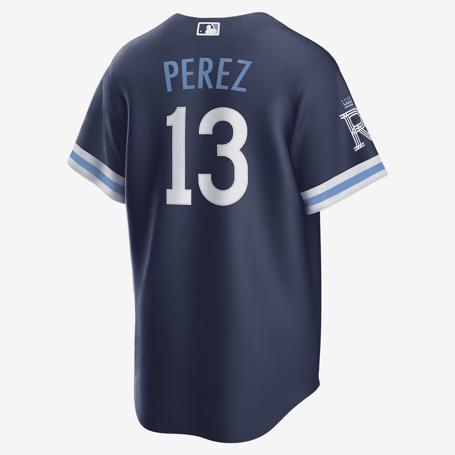 MLB Kansas City Royals City Connect (Salvador Perez) Men's Replica Baseball Jersey - Navy - vstockx