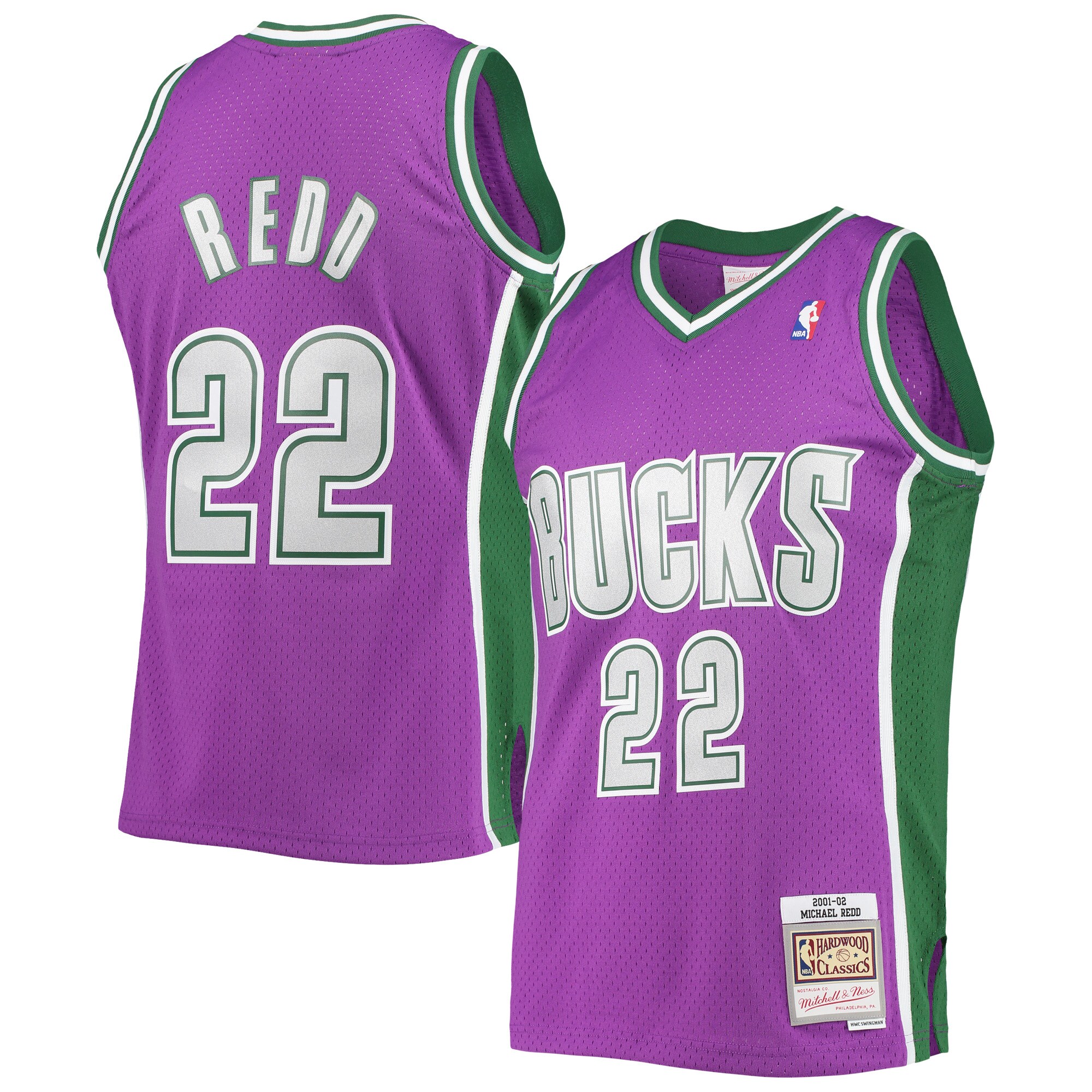 Michael Redd Milwaukee Bucks Mitchell & Ness Hardwood Classics Swingman Jersey - Purple - vstockx