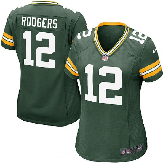 Women's Green Bay Packers Aaron Rodgers Game Jersey Green - vstockx