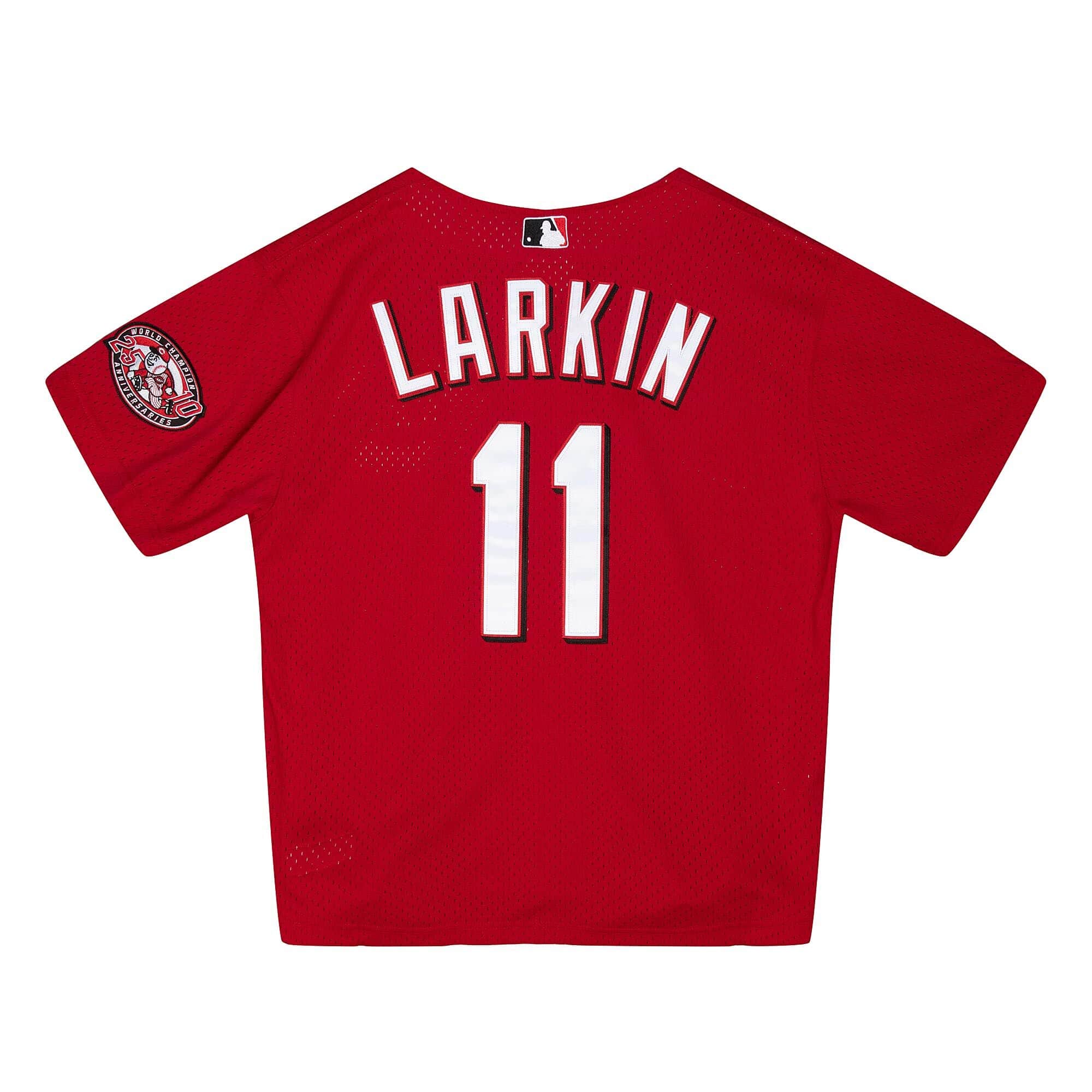 Authentic Barry Larkin Cincinnati Reds 2000 Button Front Jersey - vstockx