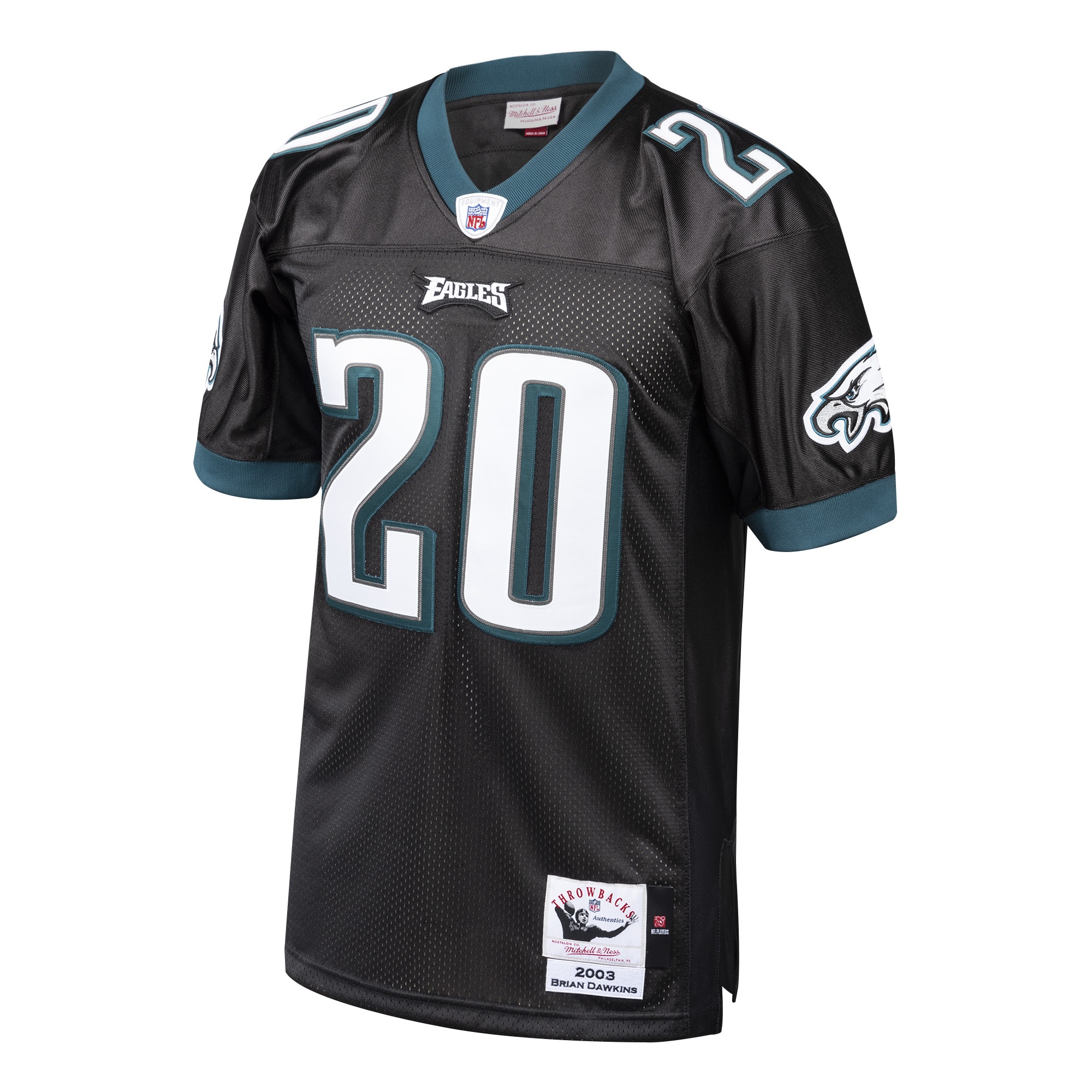 Brian Dawkins Philadelphia Eagles Mitchell & Ness 2003 Authentic Throwback Retired Player Jersey - Black - vstockx