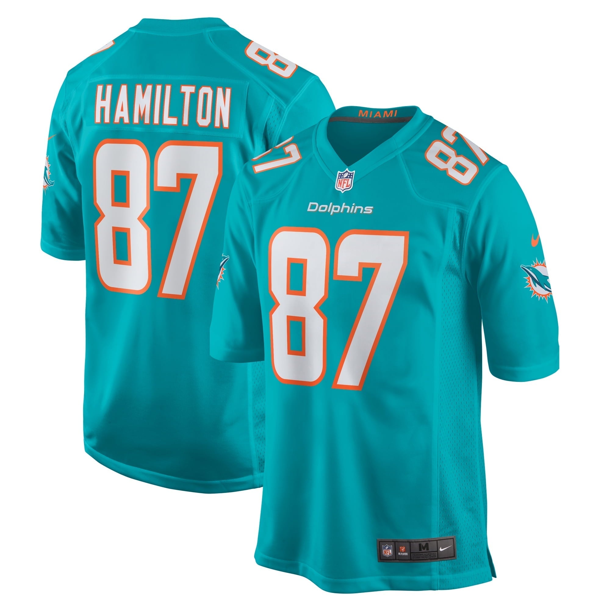 Men's Nike DaeSean Hamilton Aqua Miami Dolphins Home Game Player Jersey - vstockx