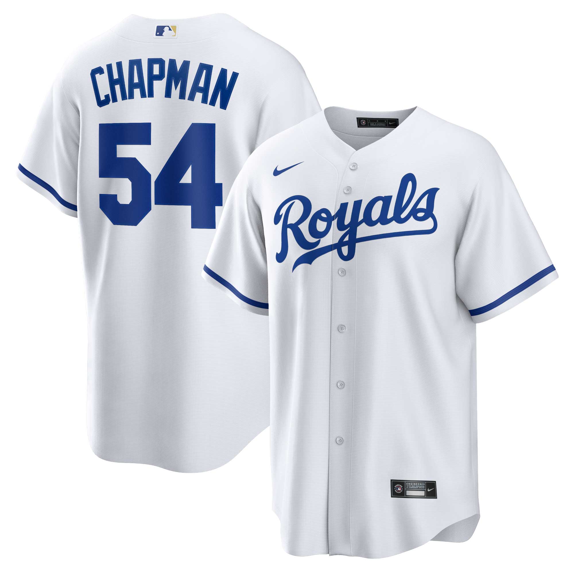 Aroldis Chapman Kansas City Royals Nike Home Replica Player Jersey - White - vstockx