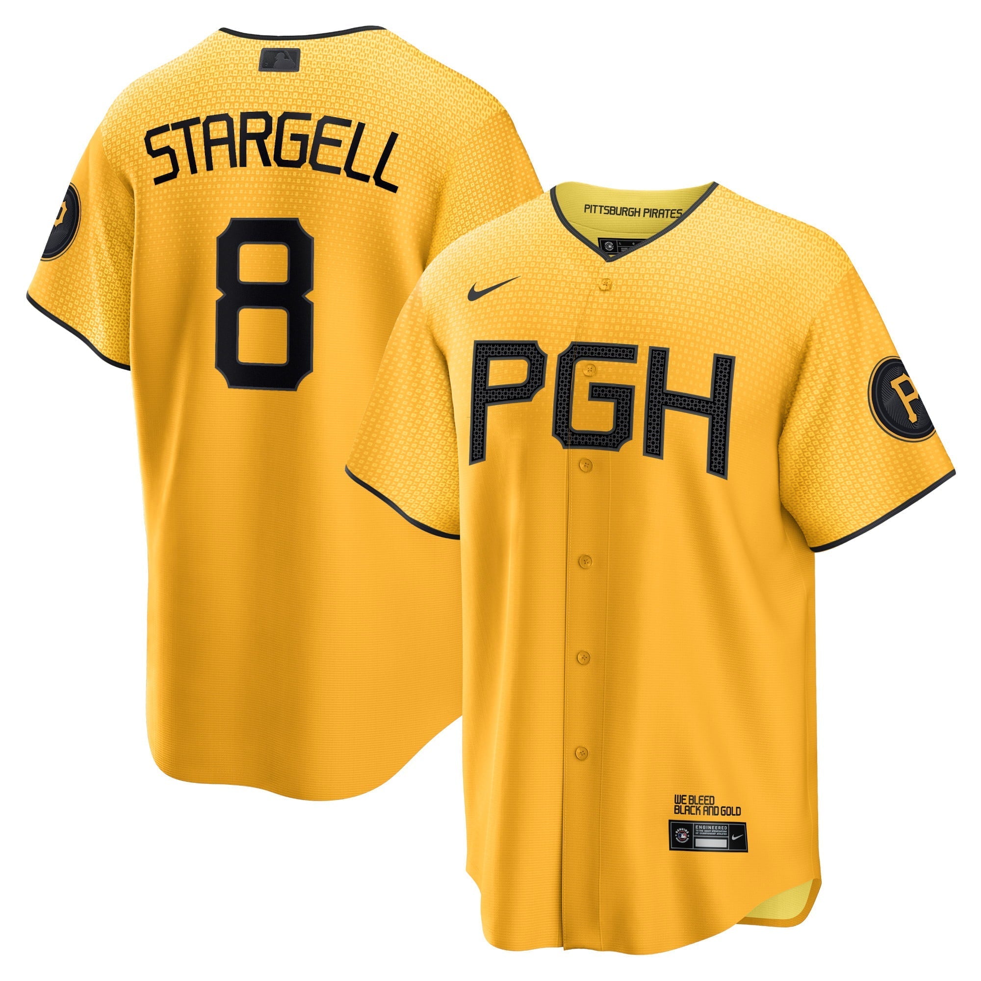 Men's Nike Willie Stargell Gold Pittsburgh Pirates 2023 City Connect Replica Player Jersey - vstockx