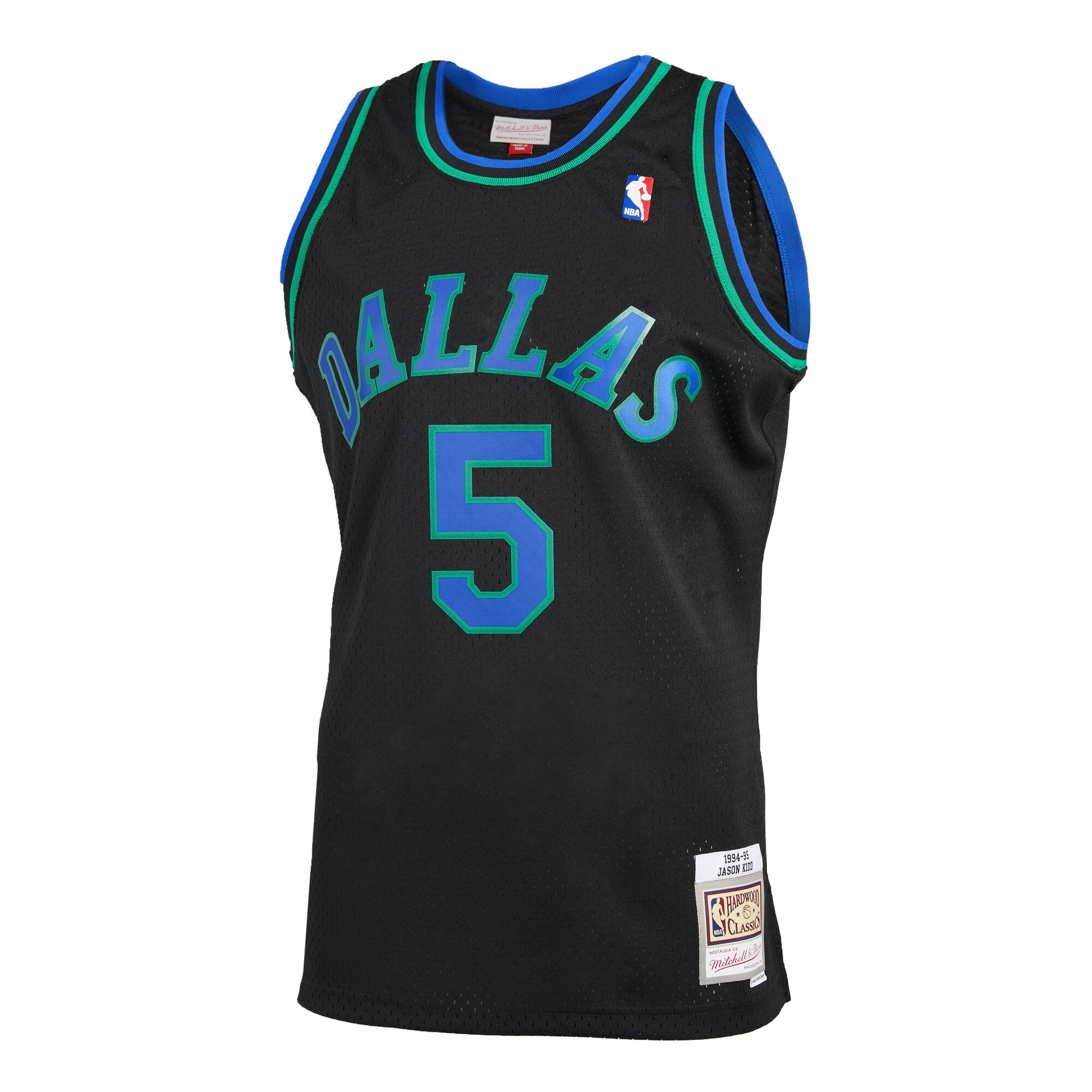 Jason Kidd Dallas Mavericks Mitchell & Ness 1994-95 Hardwood Classics Reload 2.0 Swingman Jersey - Black - vstockx