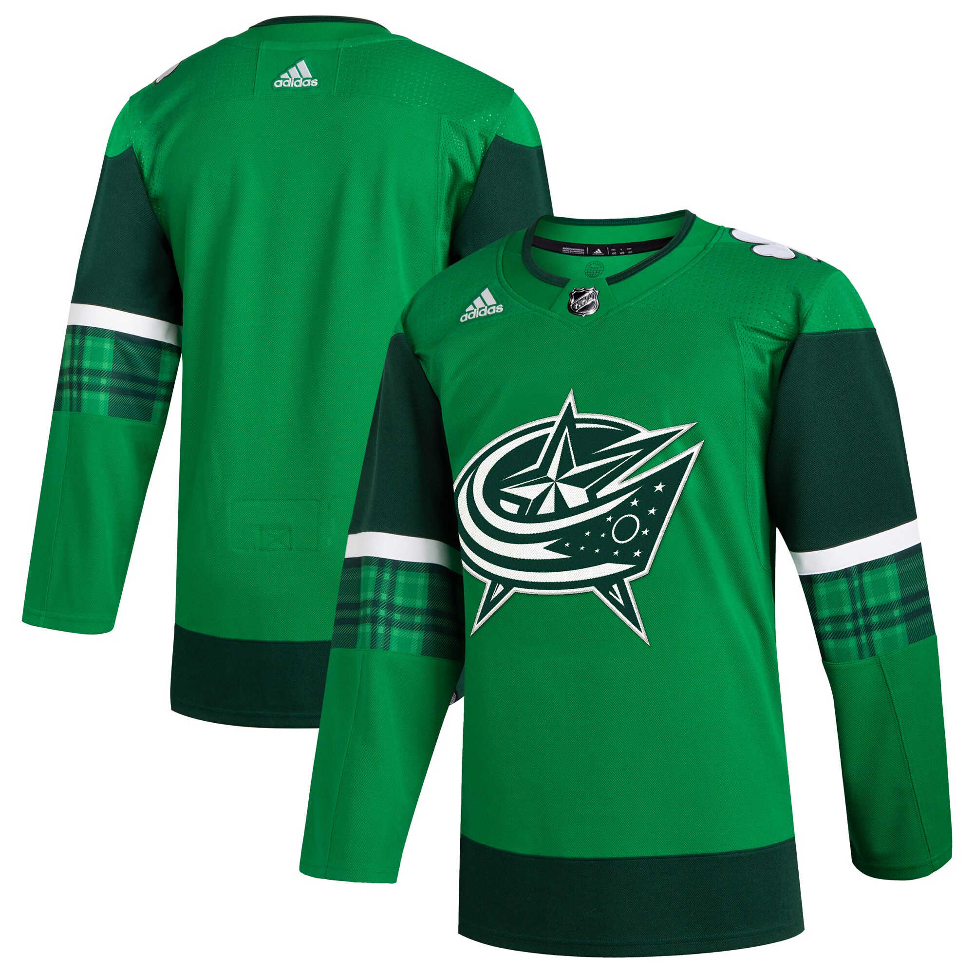 Columbus Blue Jackets adidas 2023 St. Patrick's Day Primegreen Authentic Jersey - Kelly Green - vstockx