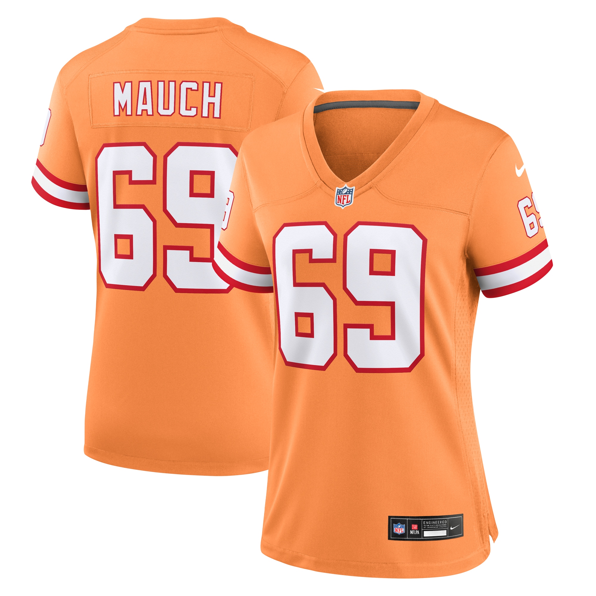 Cody Mauch Tampa Bay Buccaneers Nike Women's Throwback Game Jersey - Orange - vstockx