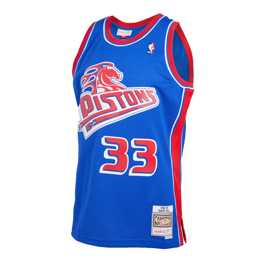 Men's Detroit Pistons Grant Hill Mitchell & Ness Blue 1998-99 Hardwood Classics Reload 2.0 Swingman Jersey - vstockx