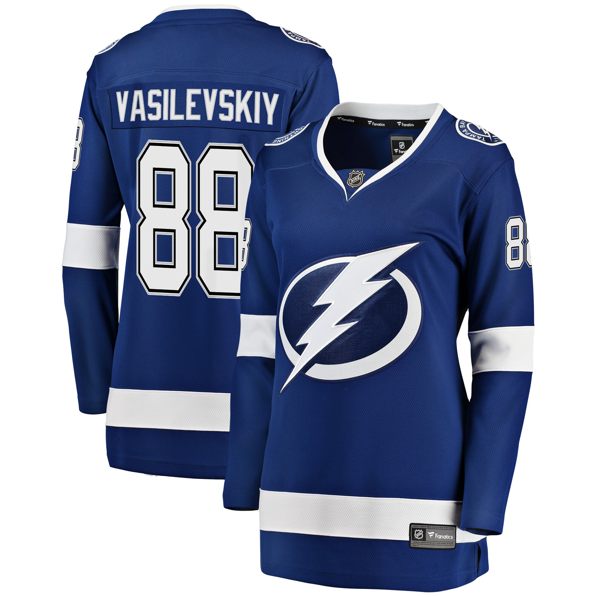 Andrei Vasilevskiy Tampa Bay Lightning Fanatics Branded Women's Premier Breakaway Player Jersey - Blue - vstockx