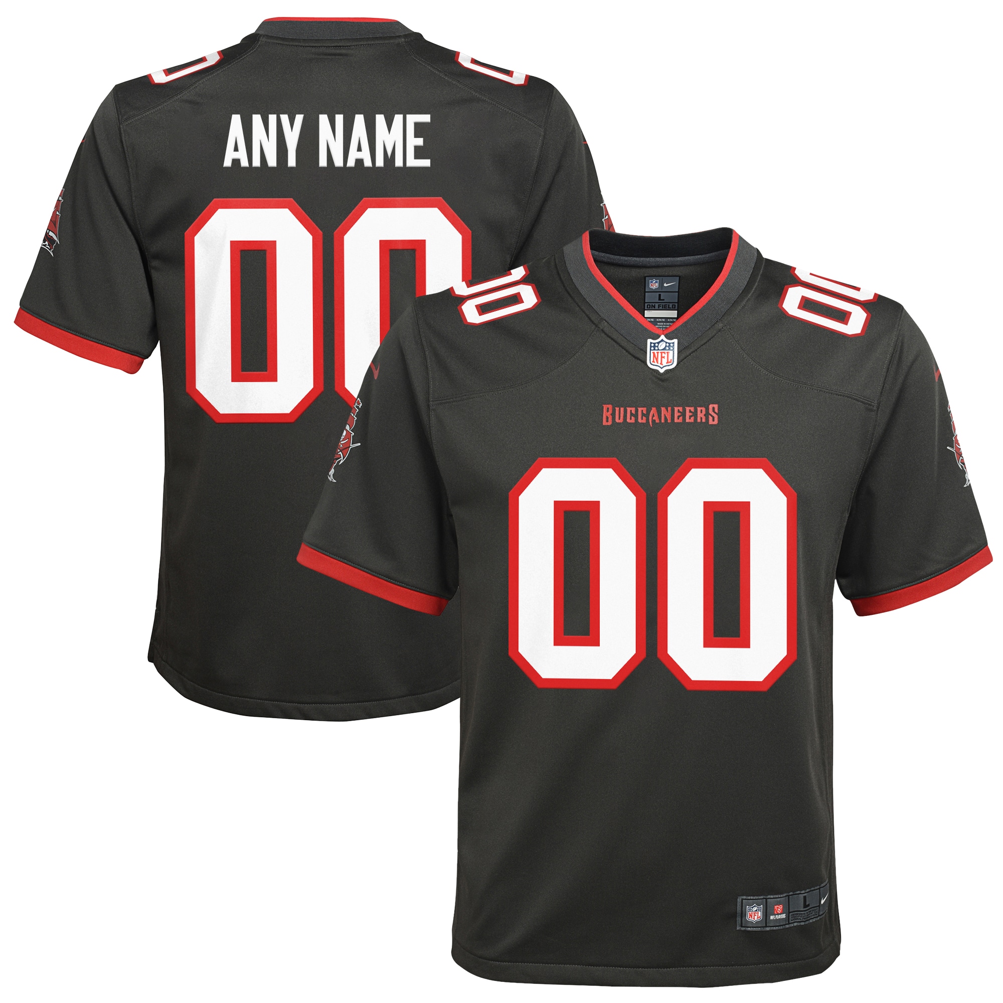 Tampa Bay Buccaneers Nike Youth Alternate Custom Game Jersey - Pewter - vstockx