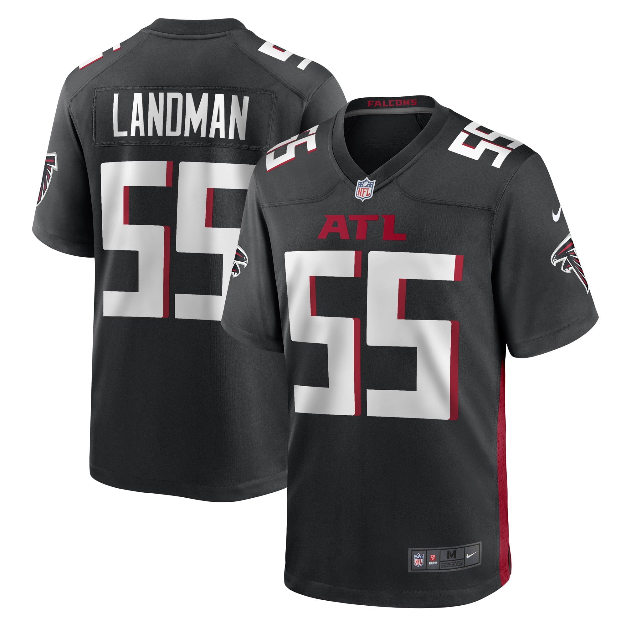 Men's Nike Black Nate Landman Atlanta Falcons Game Player Jersey - vstockx