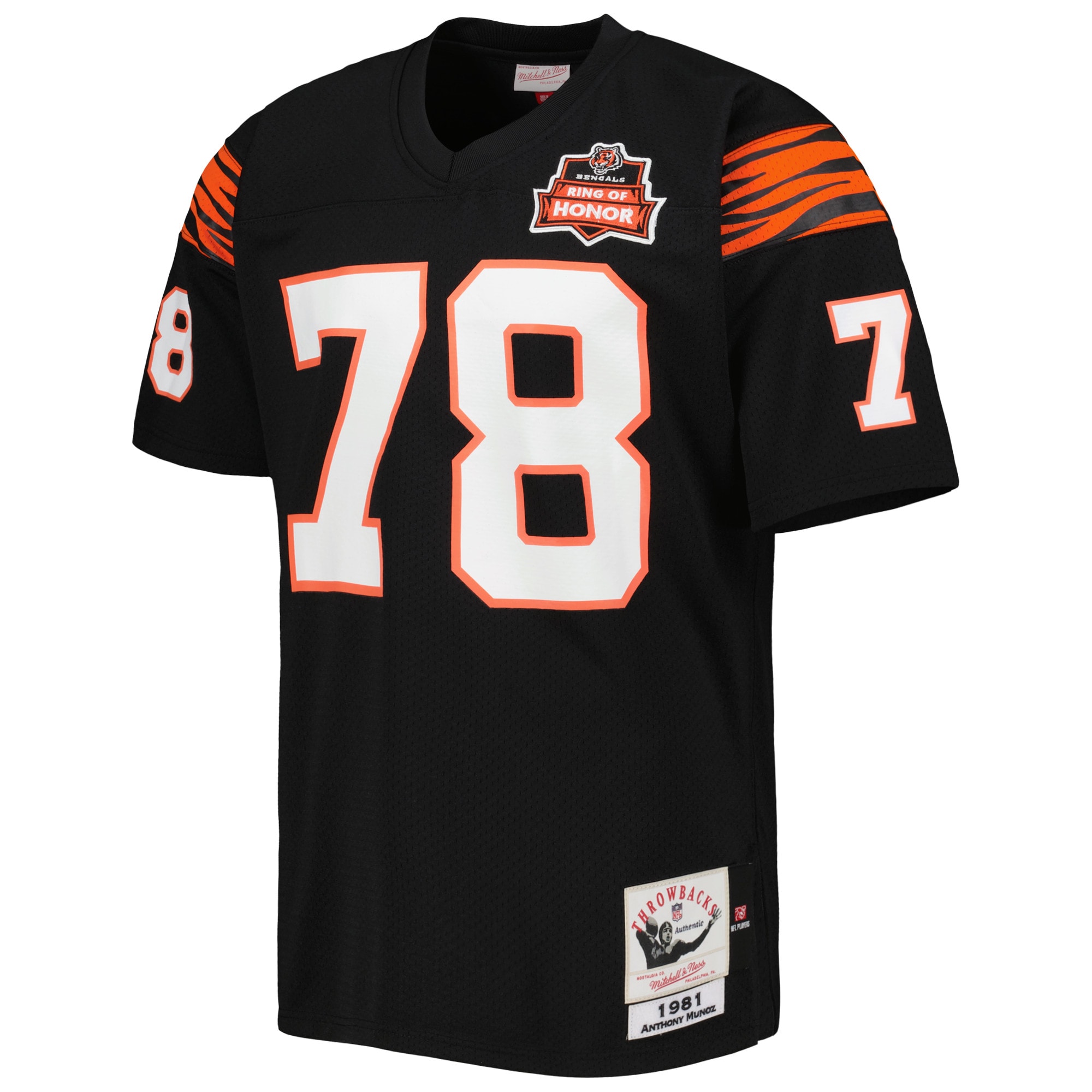 Anthony Munoz Cincinnati Bengals Mitchell & Ness 1981 Authentic Retired Player Jersey - Black - vstockx