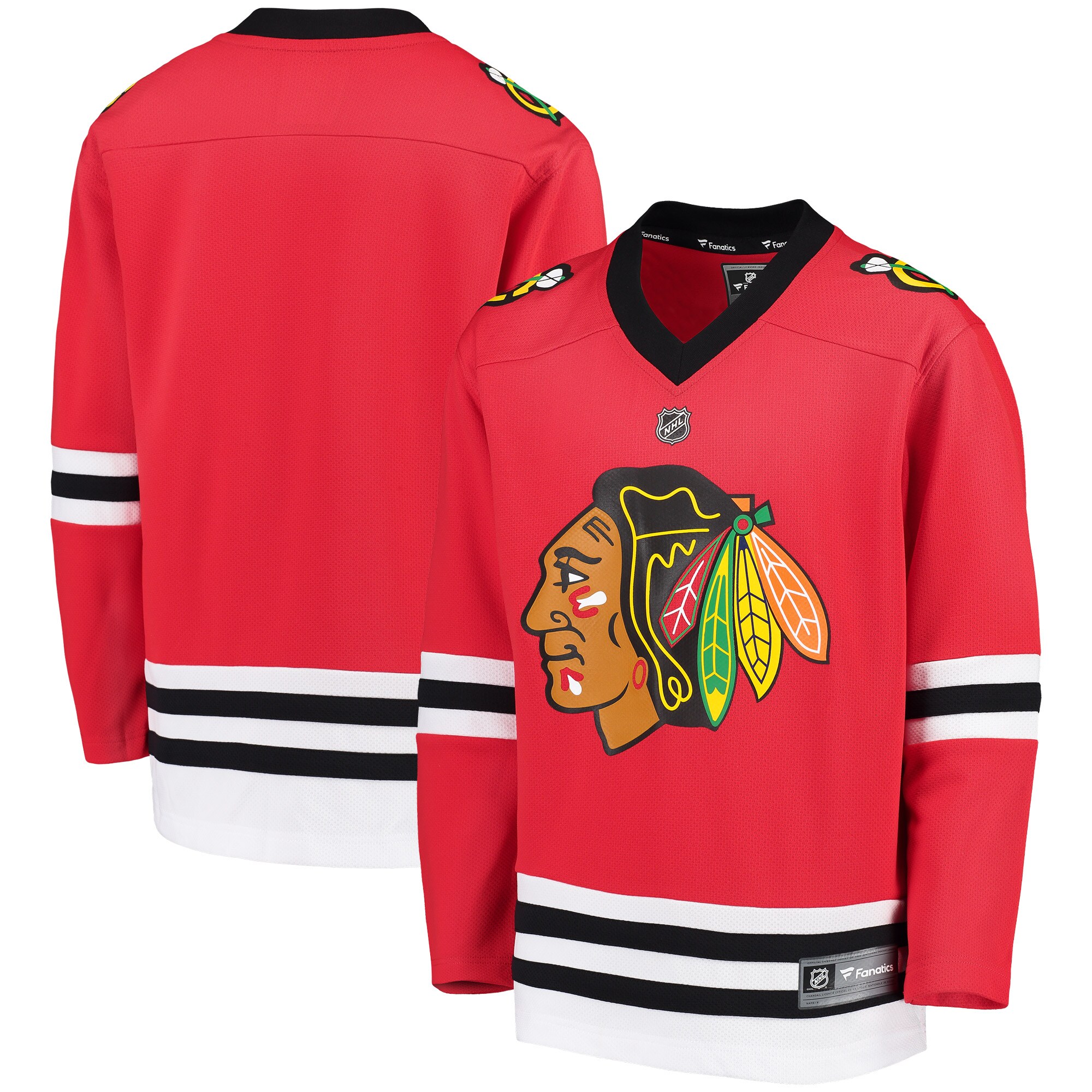 Chicago Blackhawks Fanatics Branded Youth Home Replica Blank Jersey - Red - vstockx