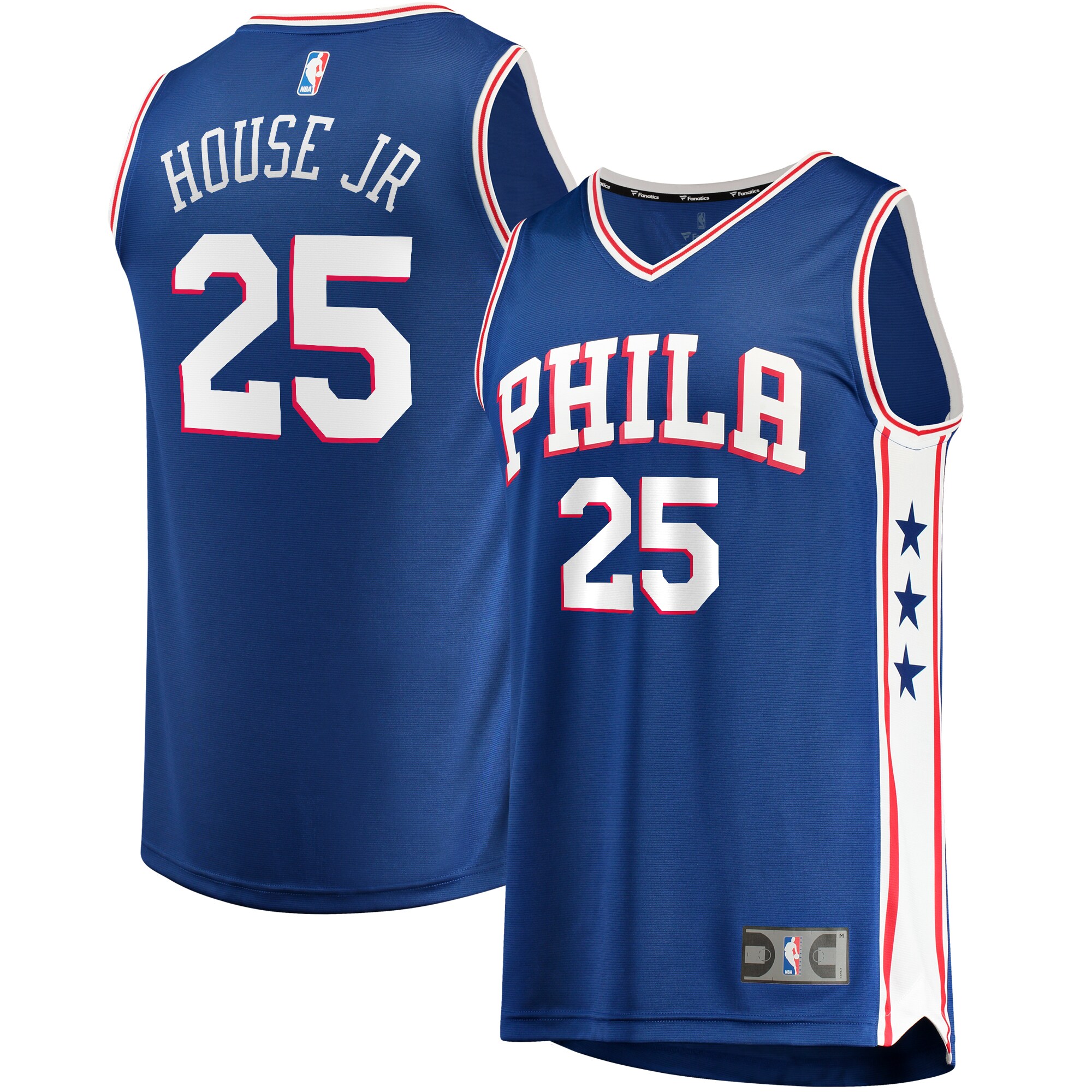 Danuel House Jr. Philadelphia 76ers Fanatics Branded Fast Break Replica Jersey - Icon Edition - Royal - vstockx